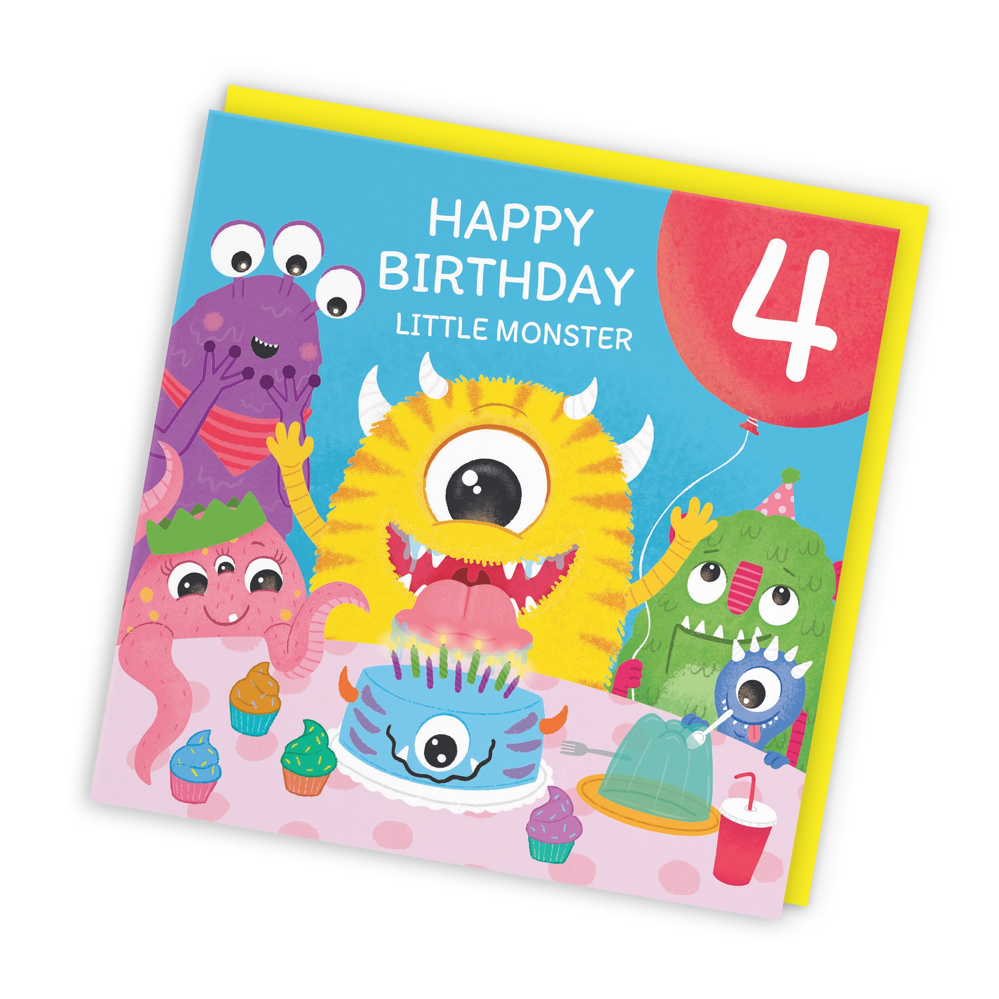 4th Birthday Monsters Party Card Little Monster Imagination - Default Title (LG02074)