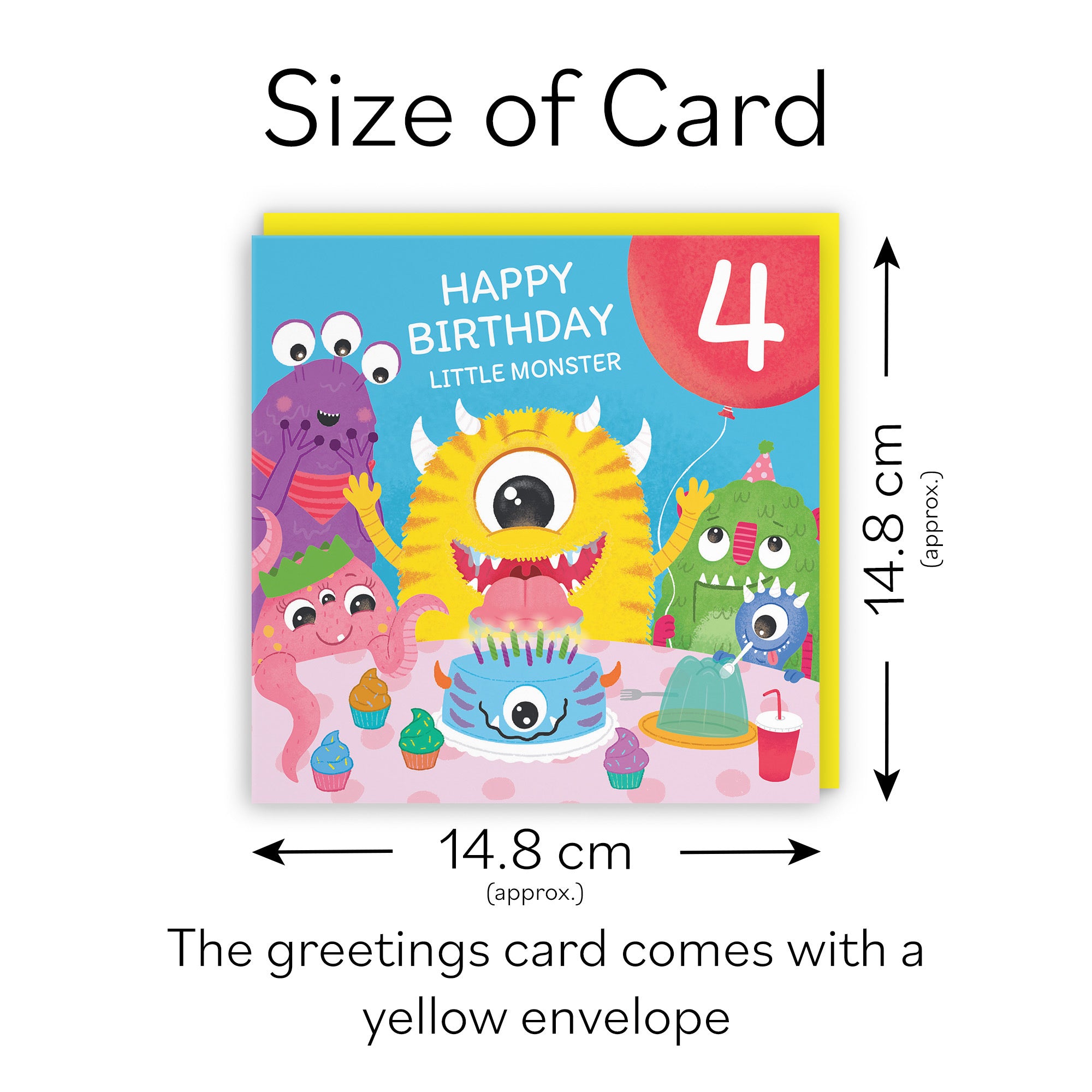 4th Birthday Monsters Party Card Little Monster Imagination - Default Title (LG02074)