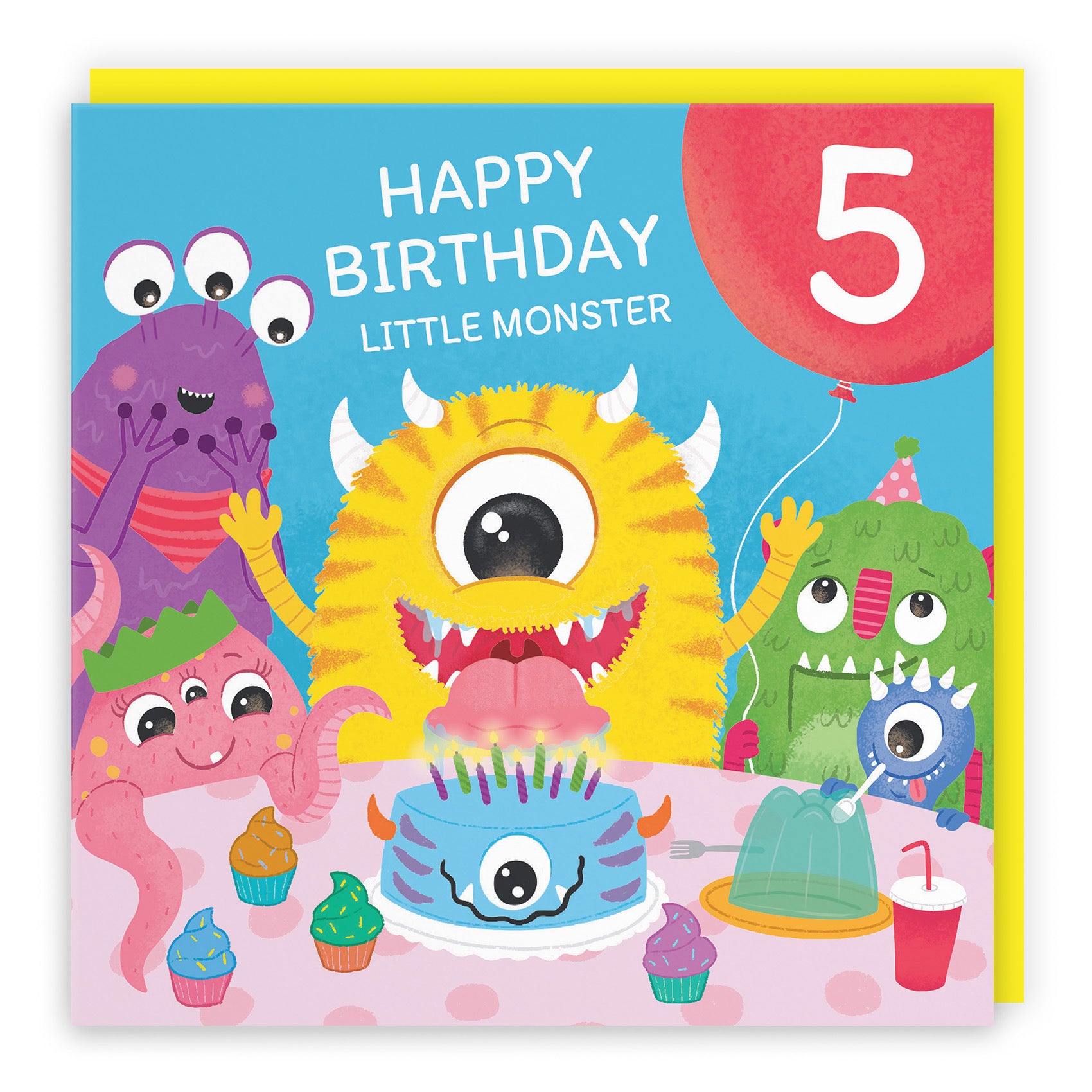 5th Birthday Monsters Party Card Little Monster Imagination - Default Title (LG02075)