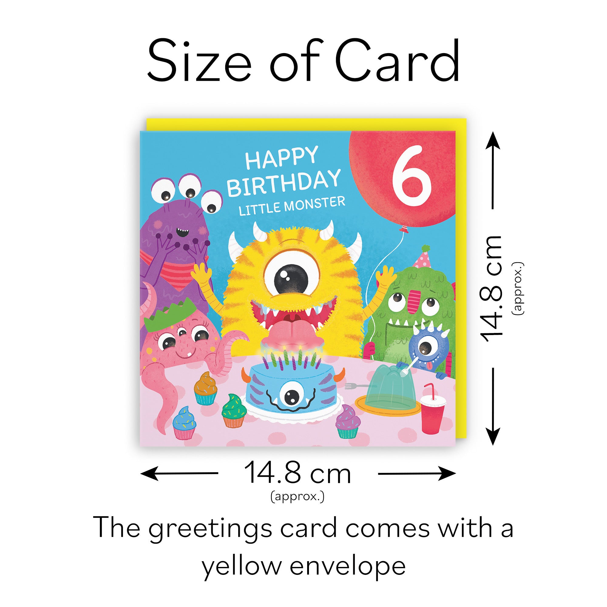 6th Birthday Monsters Party Card Little Monster Imagination - Default Title (LG02076)