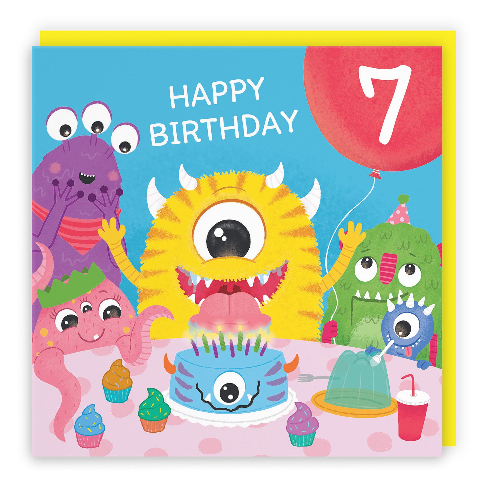 7th Birthday Monsters Party Card Little Monster Imagination - Default Title (LG02077)