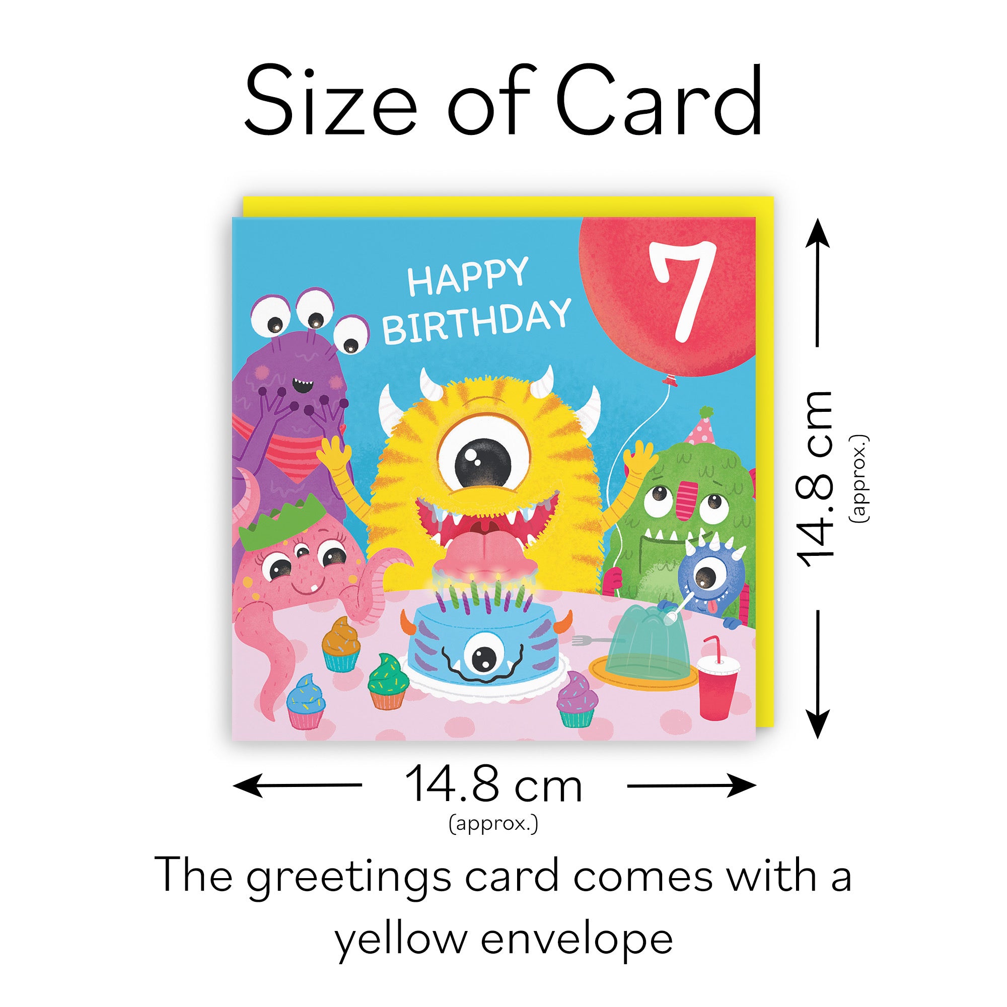 7th Birthday Monsters Party Card Little Monster Imagination - Default Title (LG02077)