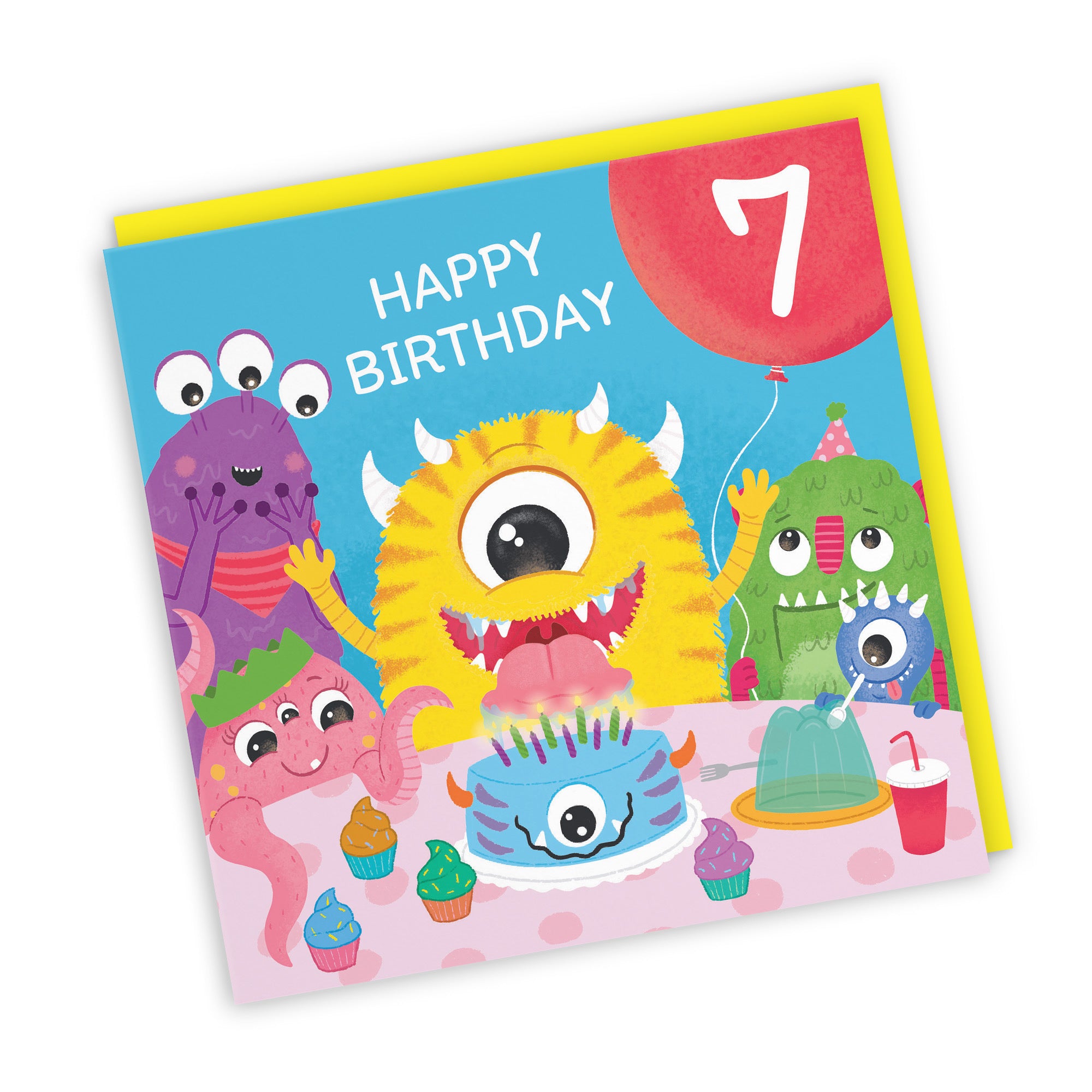 7th Birthday Monsters Party Card Little Monster Imagination - Default Title (LG02077)