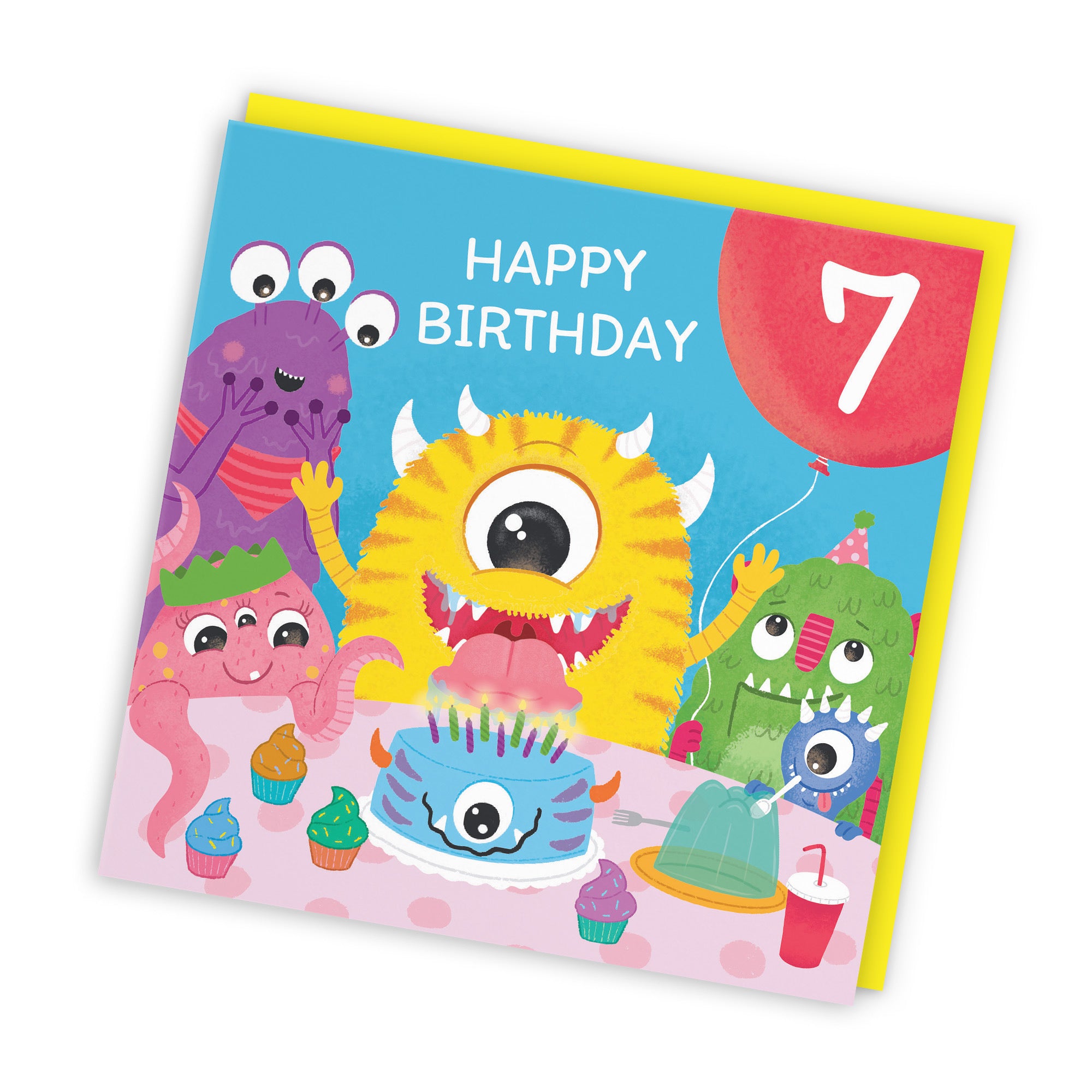 7th Birthday Monsters Party Card Little Monster Imagination - Default Title (LG02077)