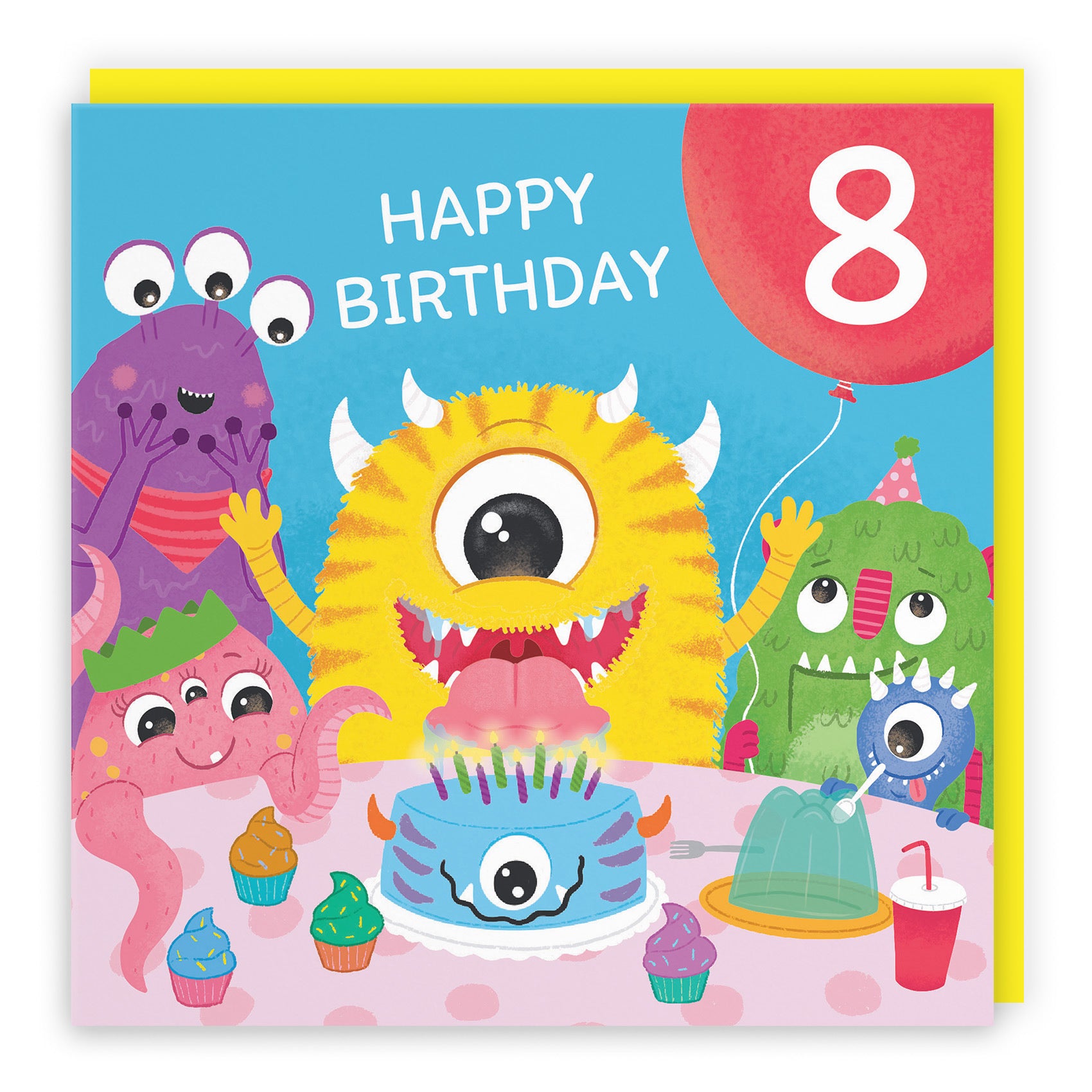 8th Birthday Monsters Party Card Little Monster Imagination - Default Title (LG02078)