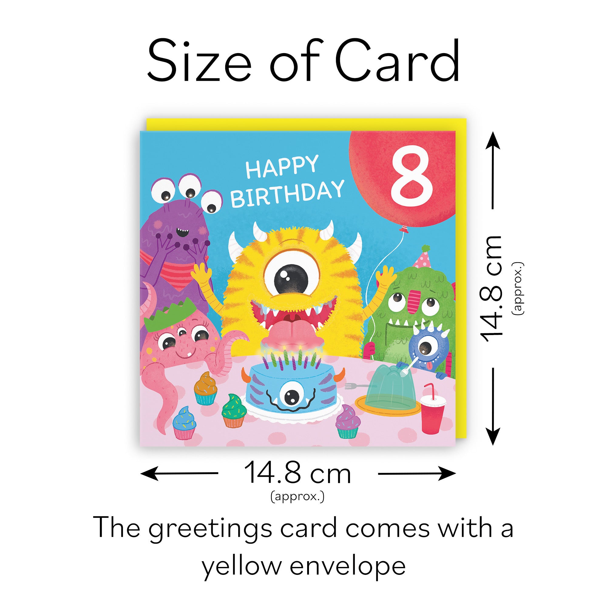 8th Birthday Monsters Party Card Little Monster Imagination - Default Title (LG02078)