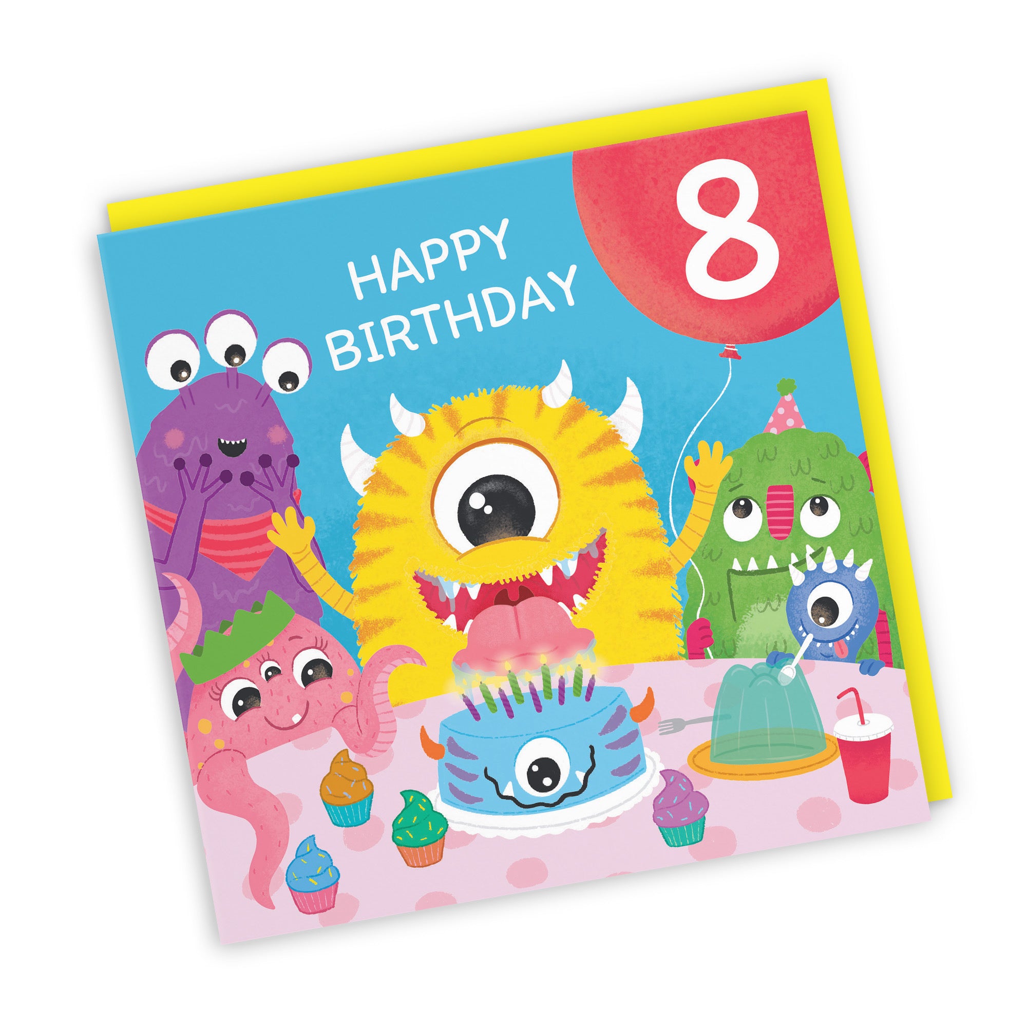 8th Birthday Monsters Party Card Little Monster Imagination - Default Title (LG02078)