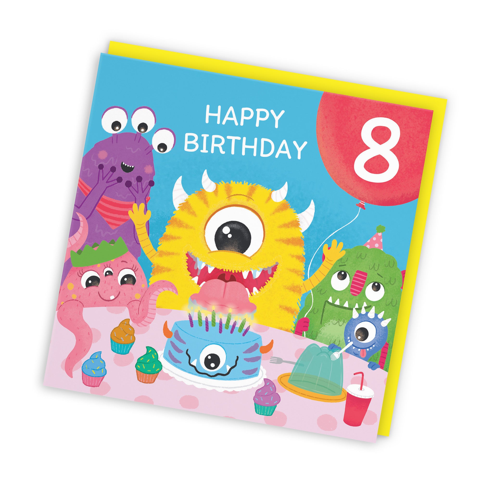 8th Birthday Monsters Party Card Little Monster Imagination - Default Title (LG02078)