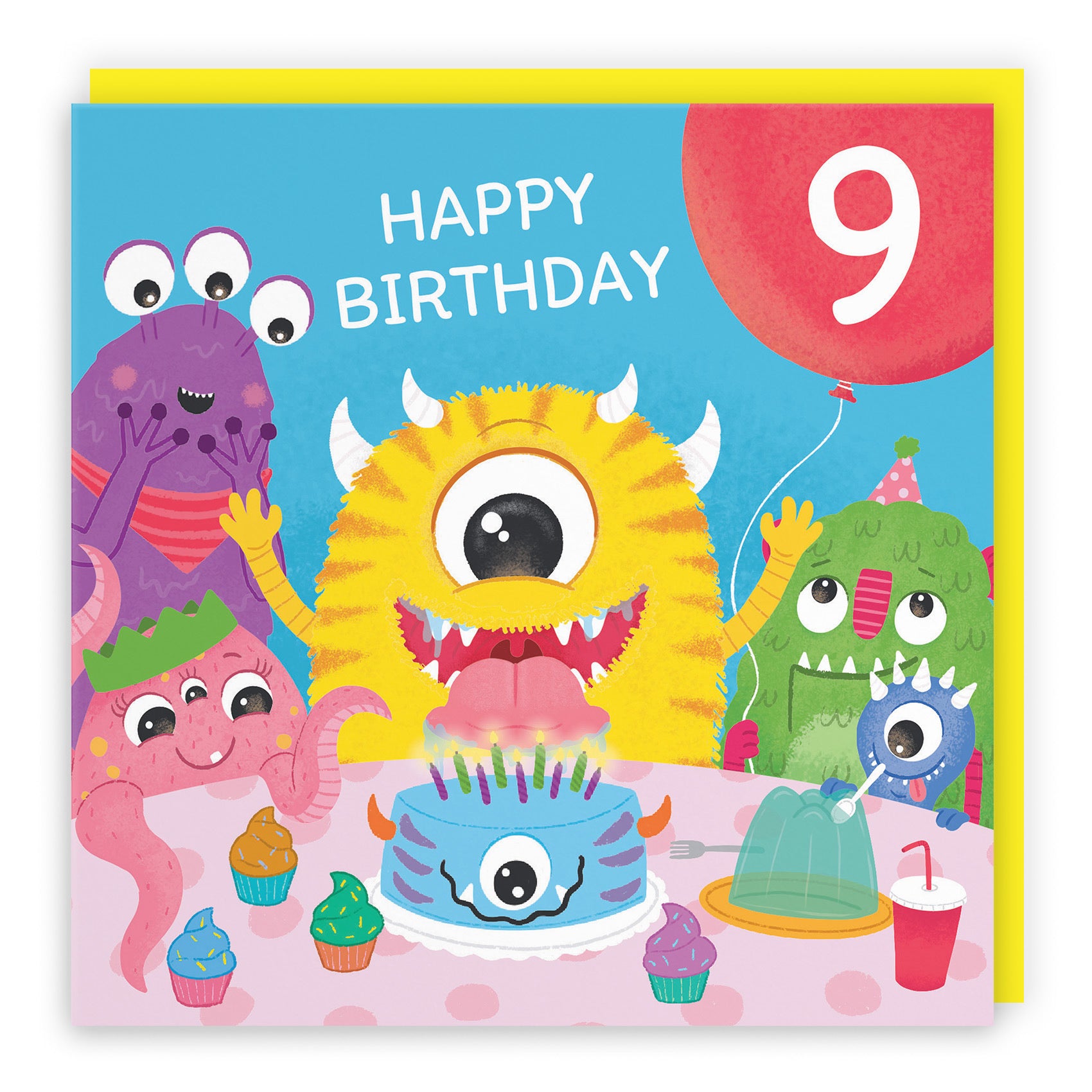 9th Birthday Monsters Party Card Little Monster Imagination - Default Title (LG02079)