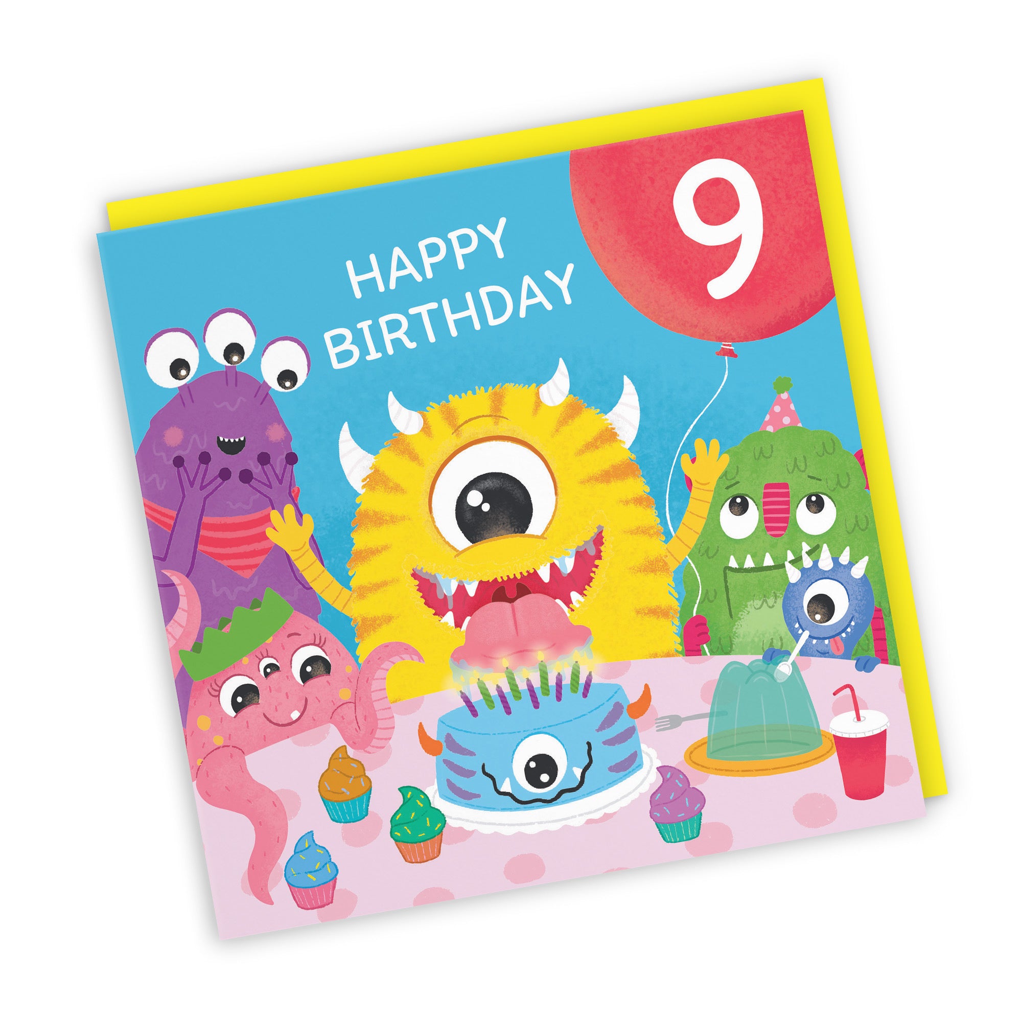 9th Birthday Monsters Party Card Little Monster Imagination - Default Title (LG02079)