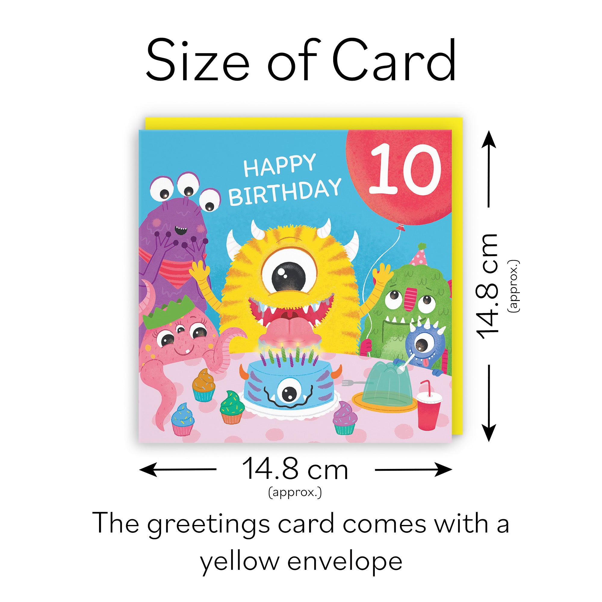 10th Birthday Monsters Party Card Little Monster Imagination - Default Title (LG02080)