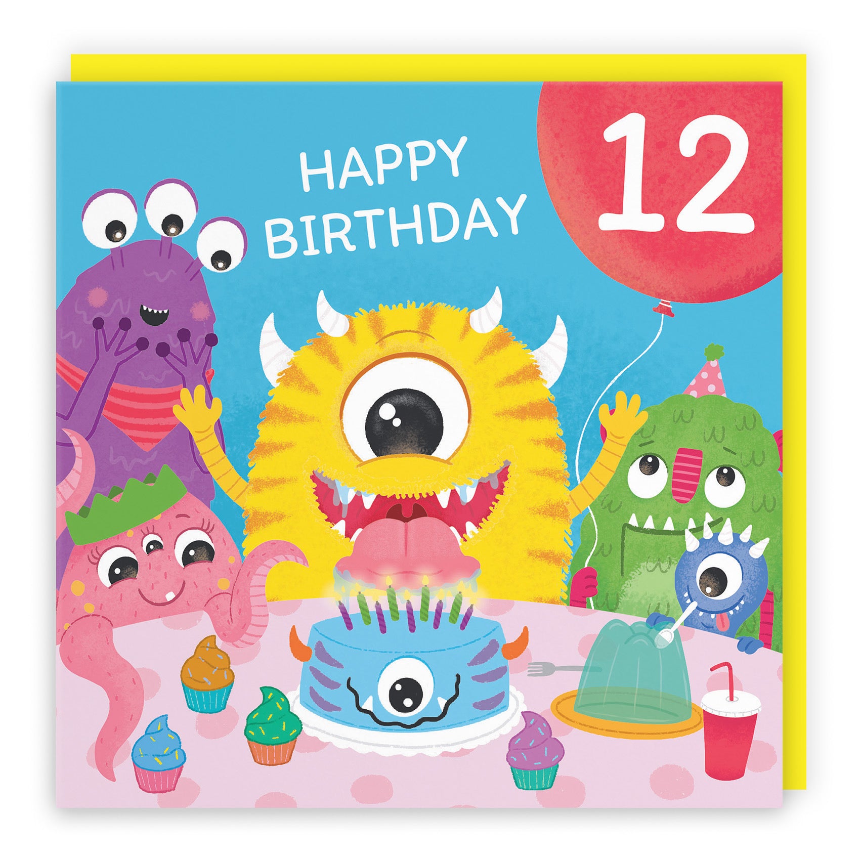12th Birthday Monsters Party Card Little Monster Imagination - Default Title (LG02082)
