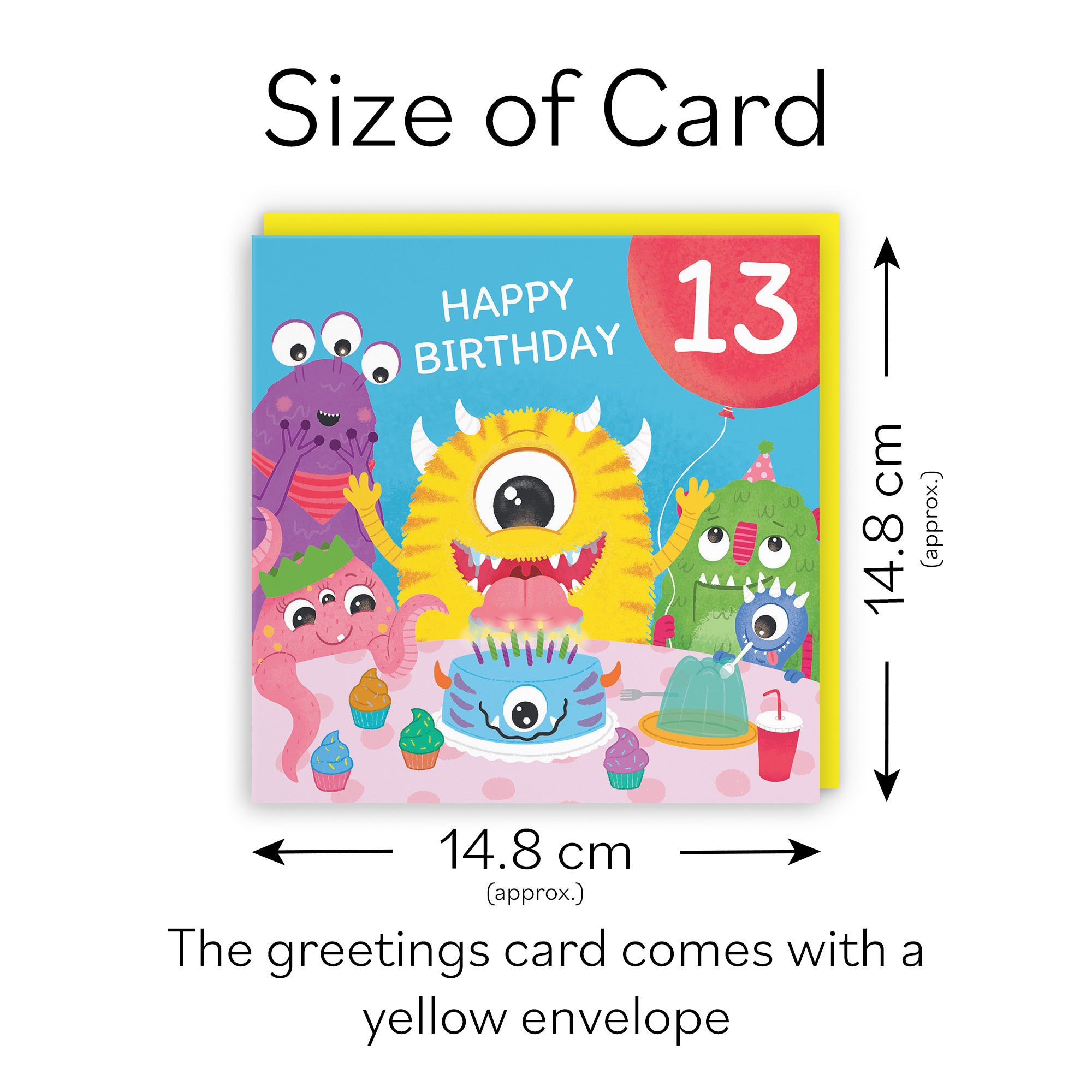 13th Birthday Monsters Party Card Little Monster Imagination - Default Title (LG02083)