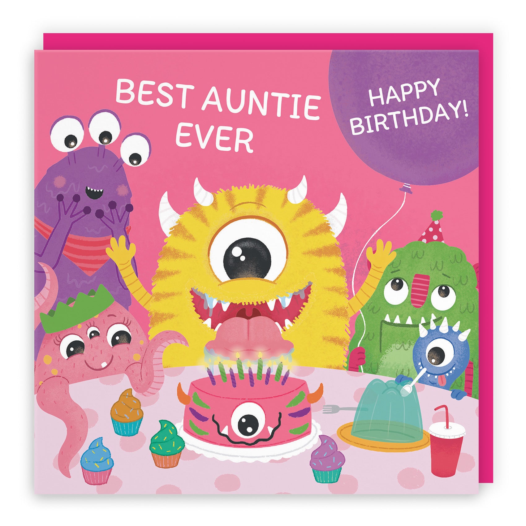 Auntie Monsters Party Cute Birthday Card Imagination - Default Title (LG02084)