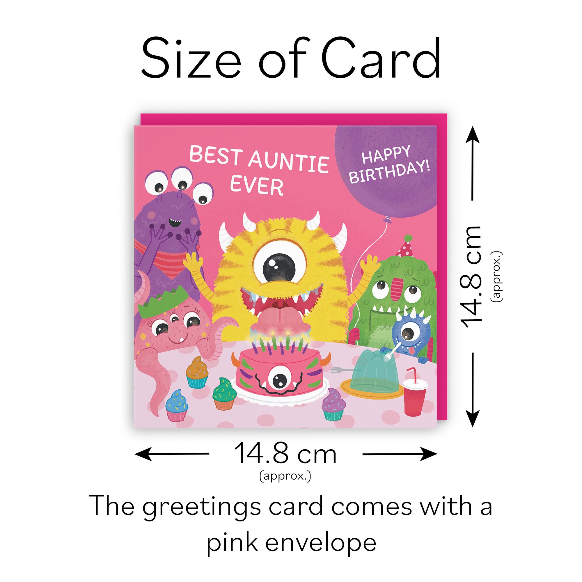 Auntie Monsters Party Cute Birthday Card Imagination - Default Title (LG02084)