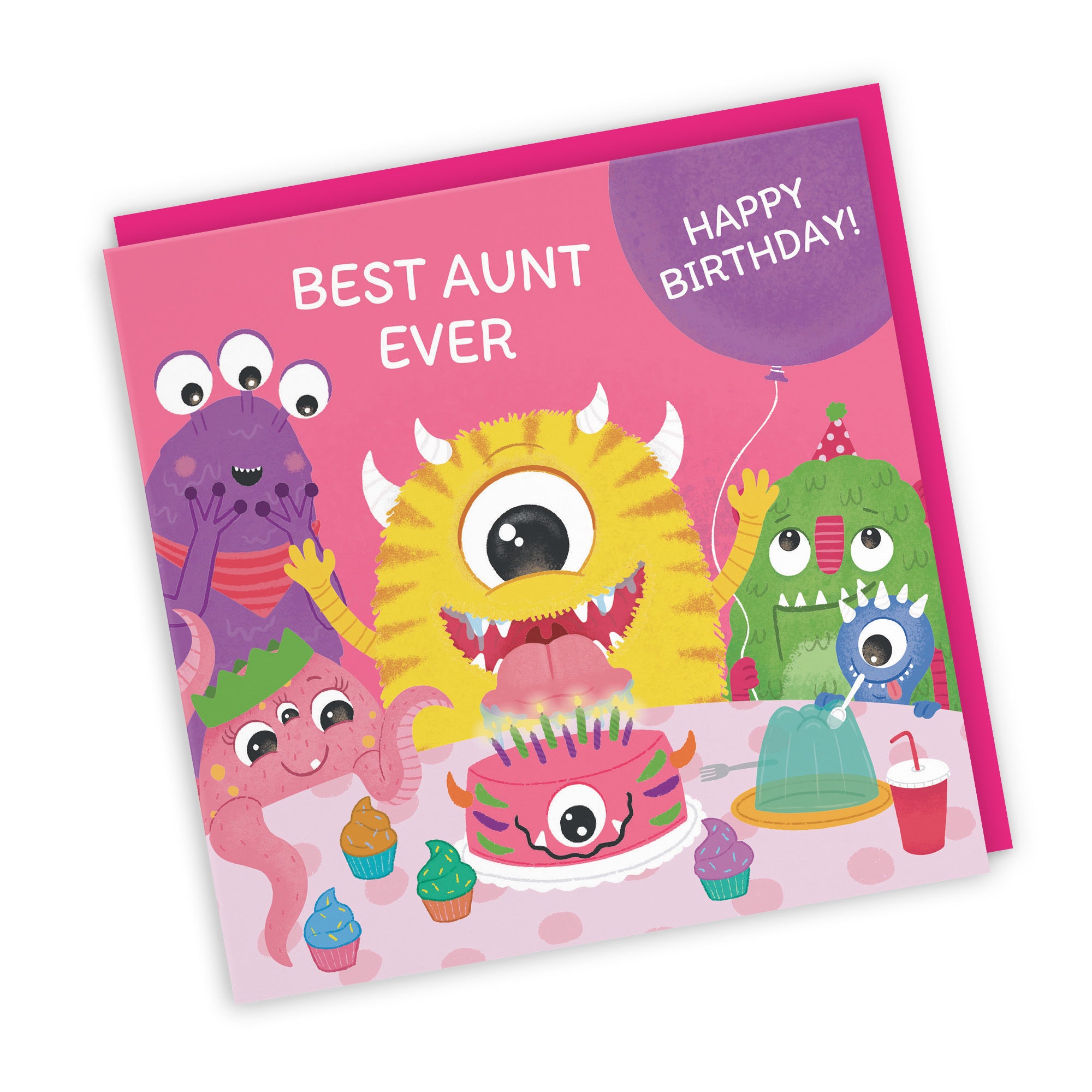 Aunt Monsters Party Cute Birthday Card Imagination - Default Title (LG02085)