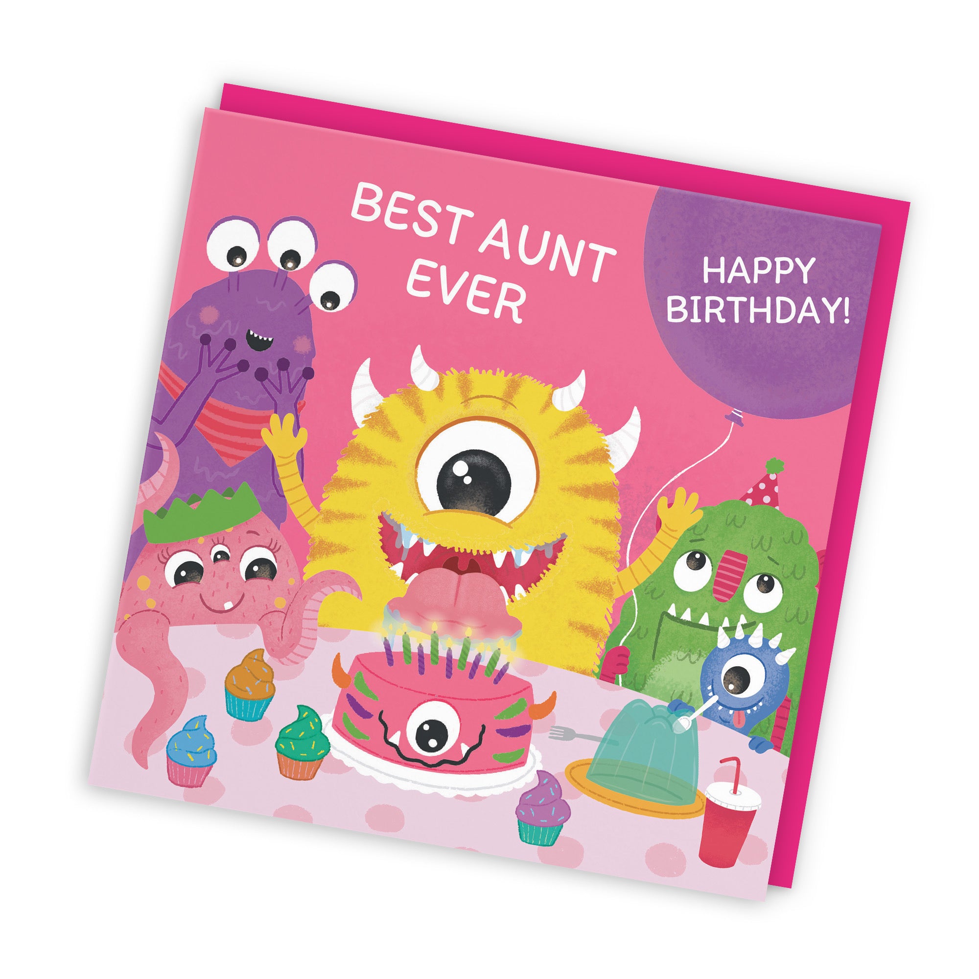 Aunt Monsters Party Cute Birthday Card Imagination - Default Title (LG02085)