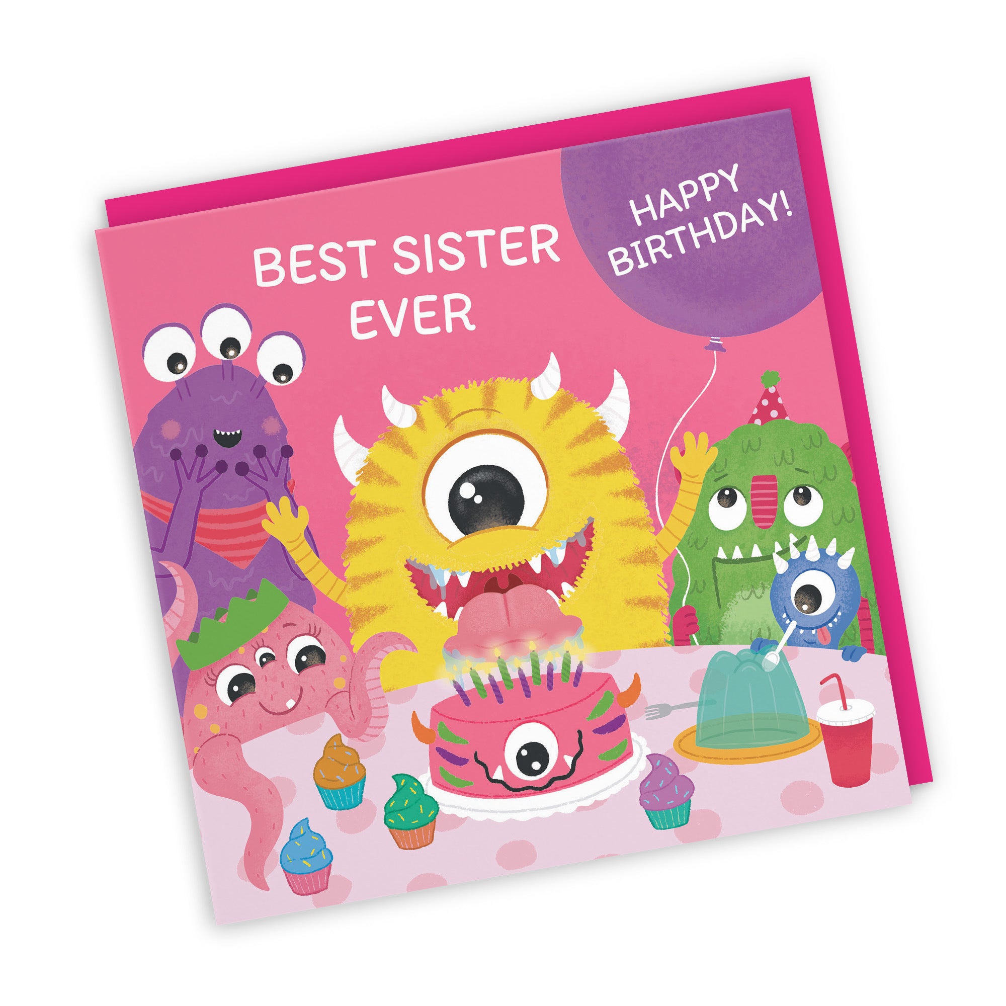 Sister Monsters Party Children's Birthday Card Imagination - Default Title (LG02088)