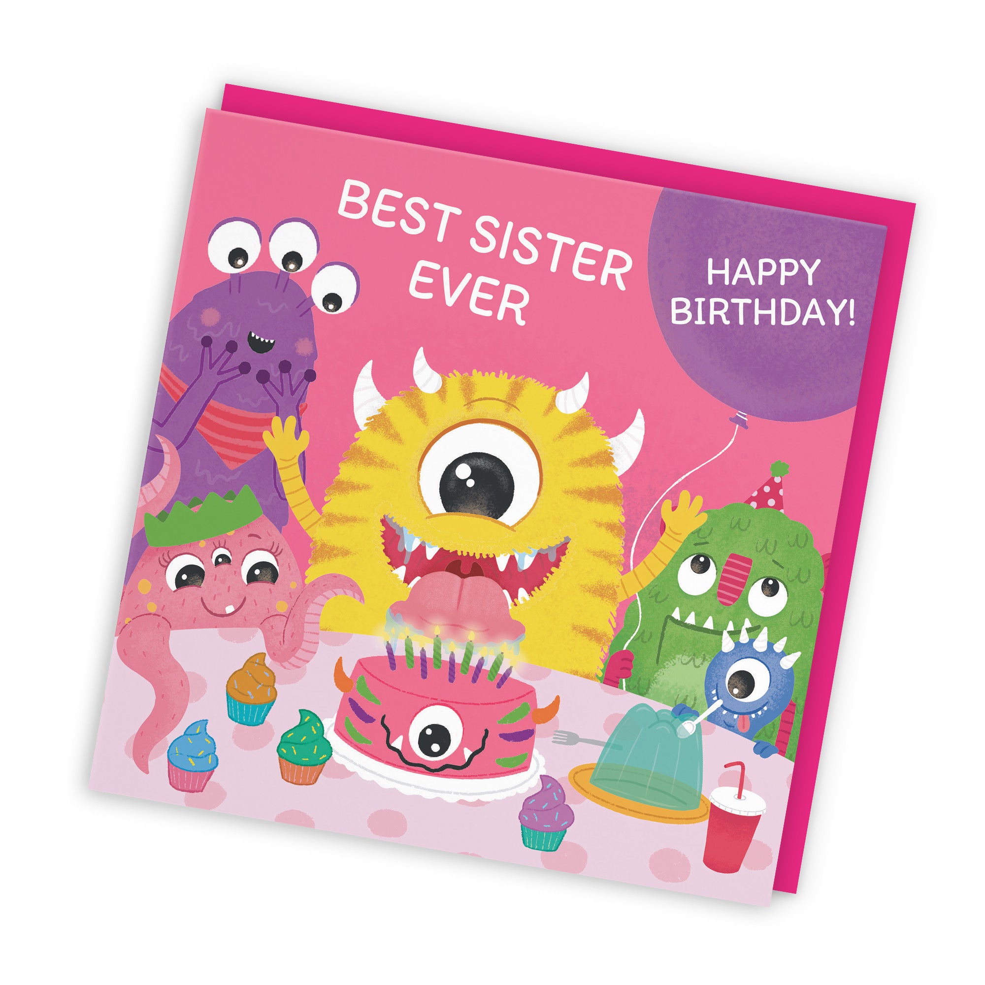 Sister Monsters Party Children's Birthday Card Imagination - Default Title (LG02088)
