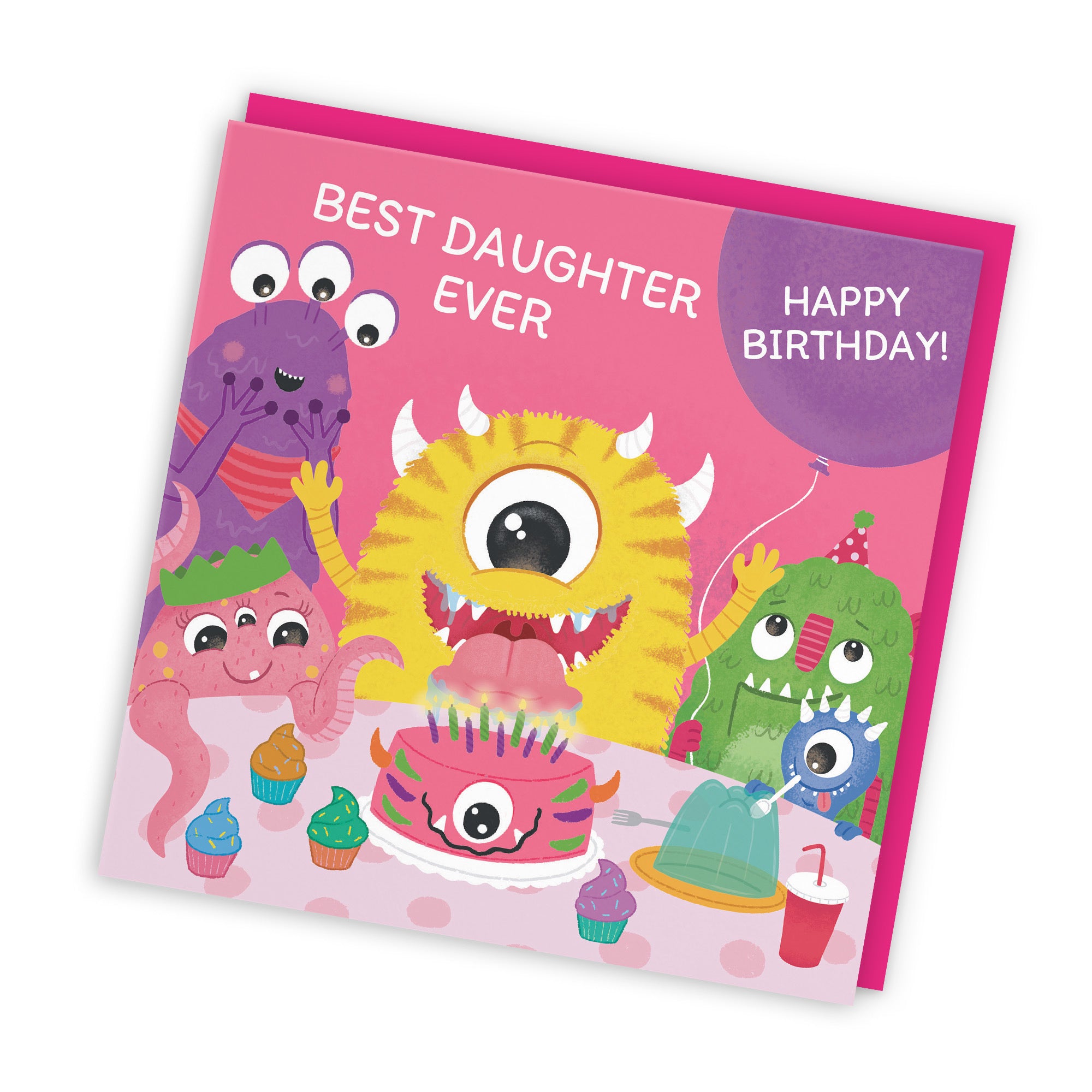 Daughter Monsters Party Children's Birthday Card Imagination - Default Title (LG02095)