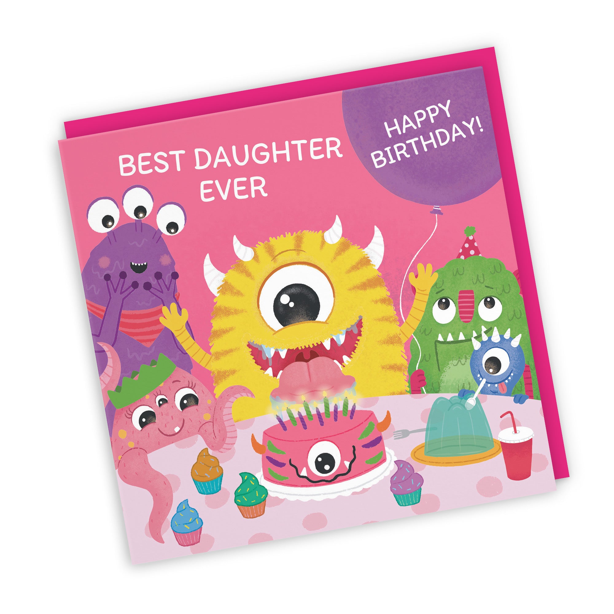Daughter Monsters Party Children's Birthday Card Imagination - Default Title (LG02095)