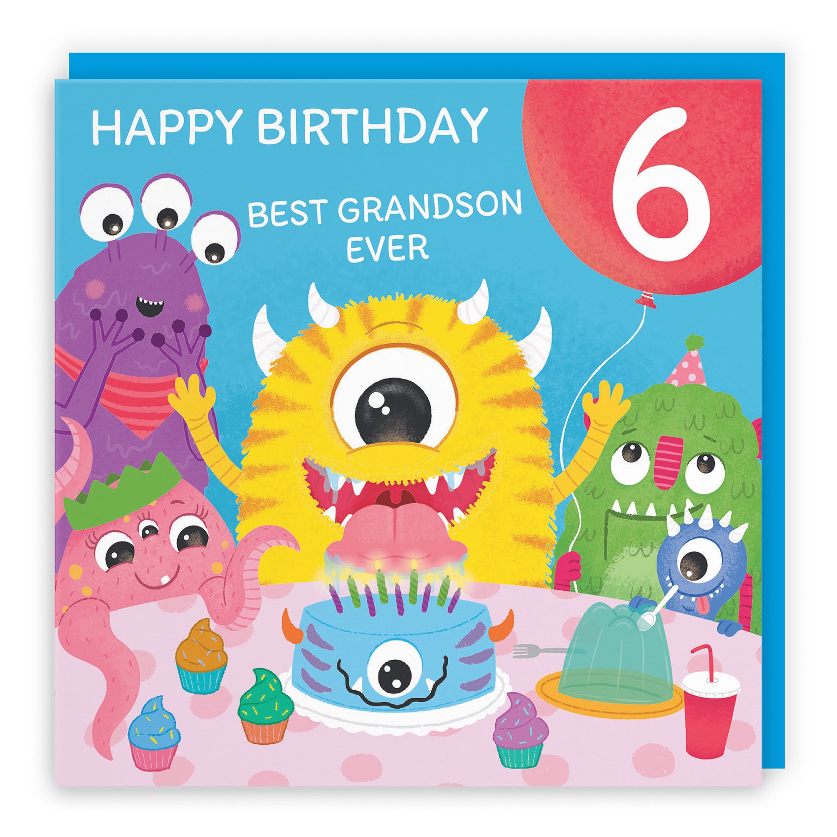 6th Grandson Monsters Party Kids Birthday Card Imagination - Default Title (LG02108)