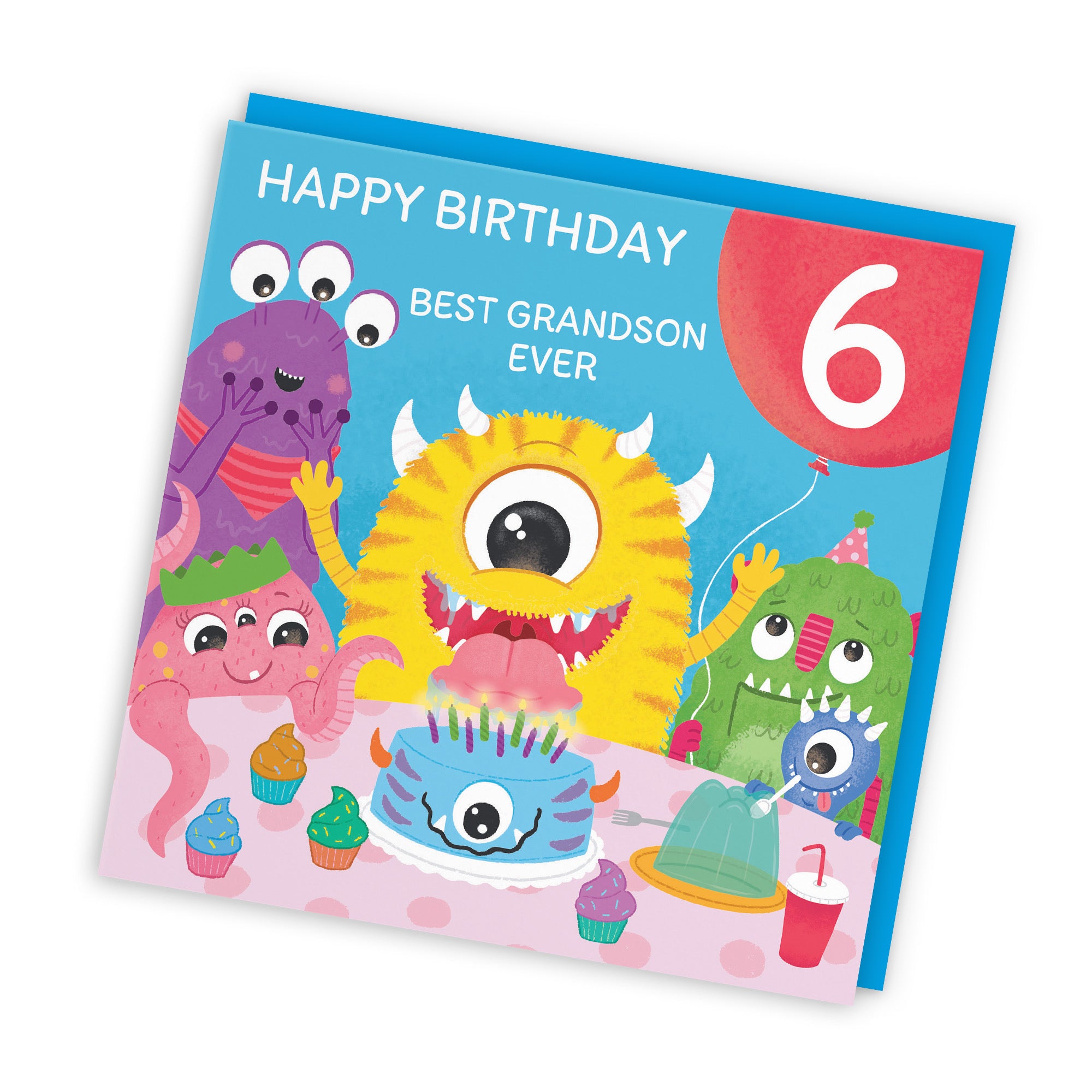 6th Grandson Monsters Party Kids Birthday Card Imagination - Default Title (LG02108)