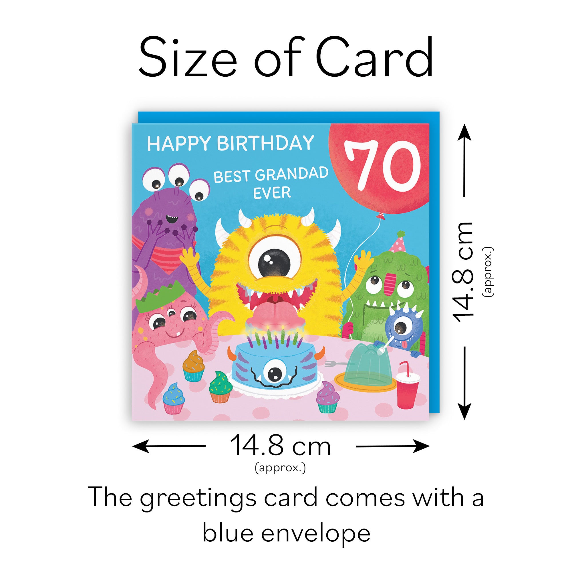 70th Grandad Monsters Party Birthday Card Imagination - Default Title (LG02109)