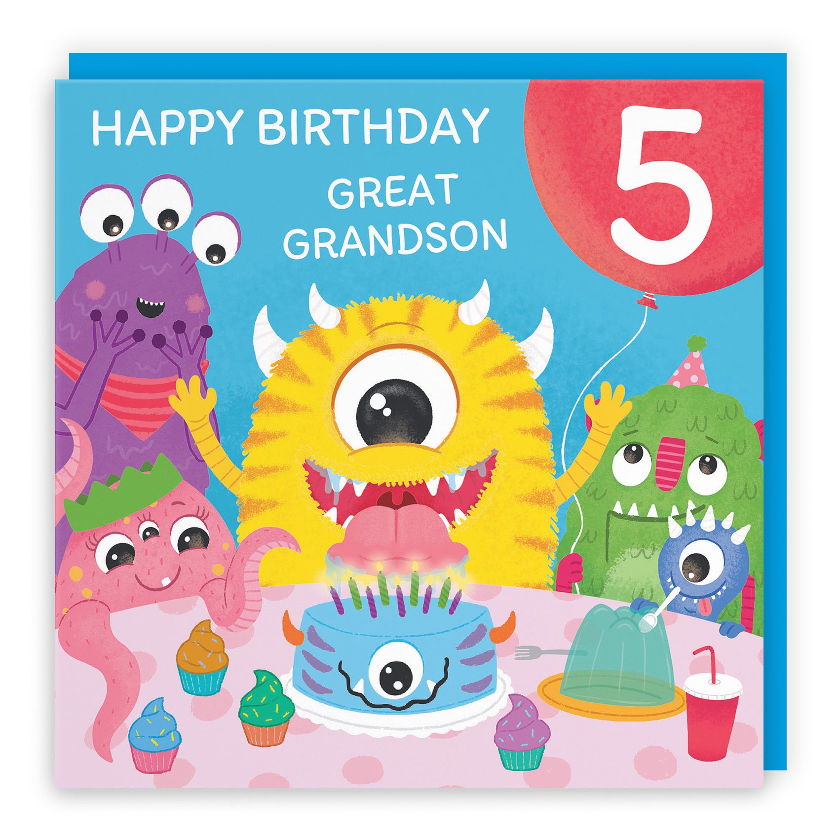 5th Great Grandson Monsters Party Kids Birthday Card Imagination - Default Title (LG02111)