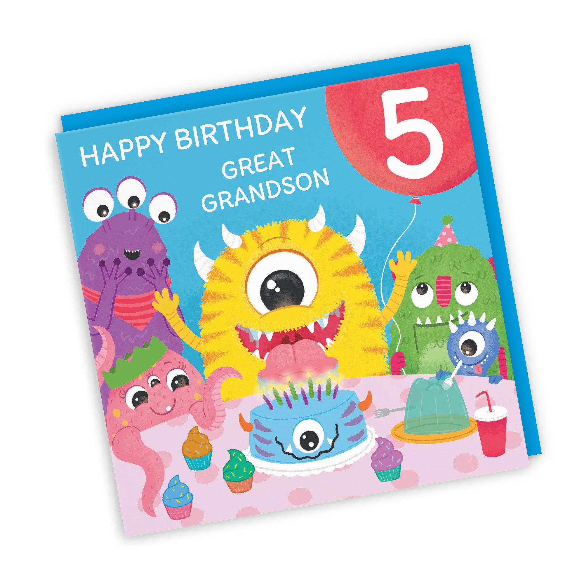 5th Great Grandson Monsters Party Kids Birthday Card Imagination - Default Title (LG02111)