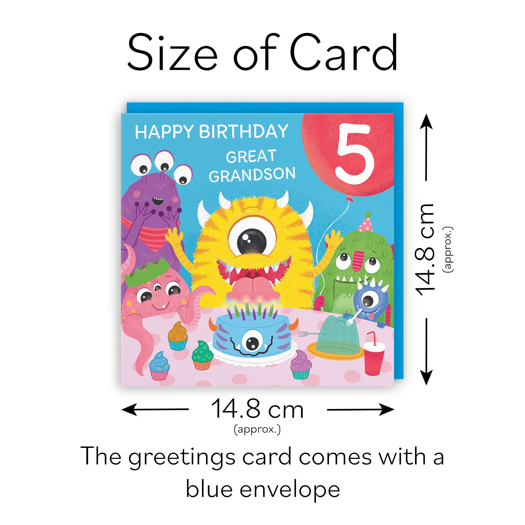 5th Great Grandson Monsters Party Kids Birthday Card Imagination - Default Title (LG02111)