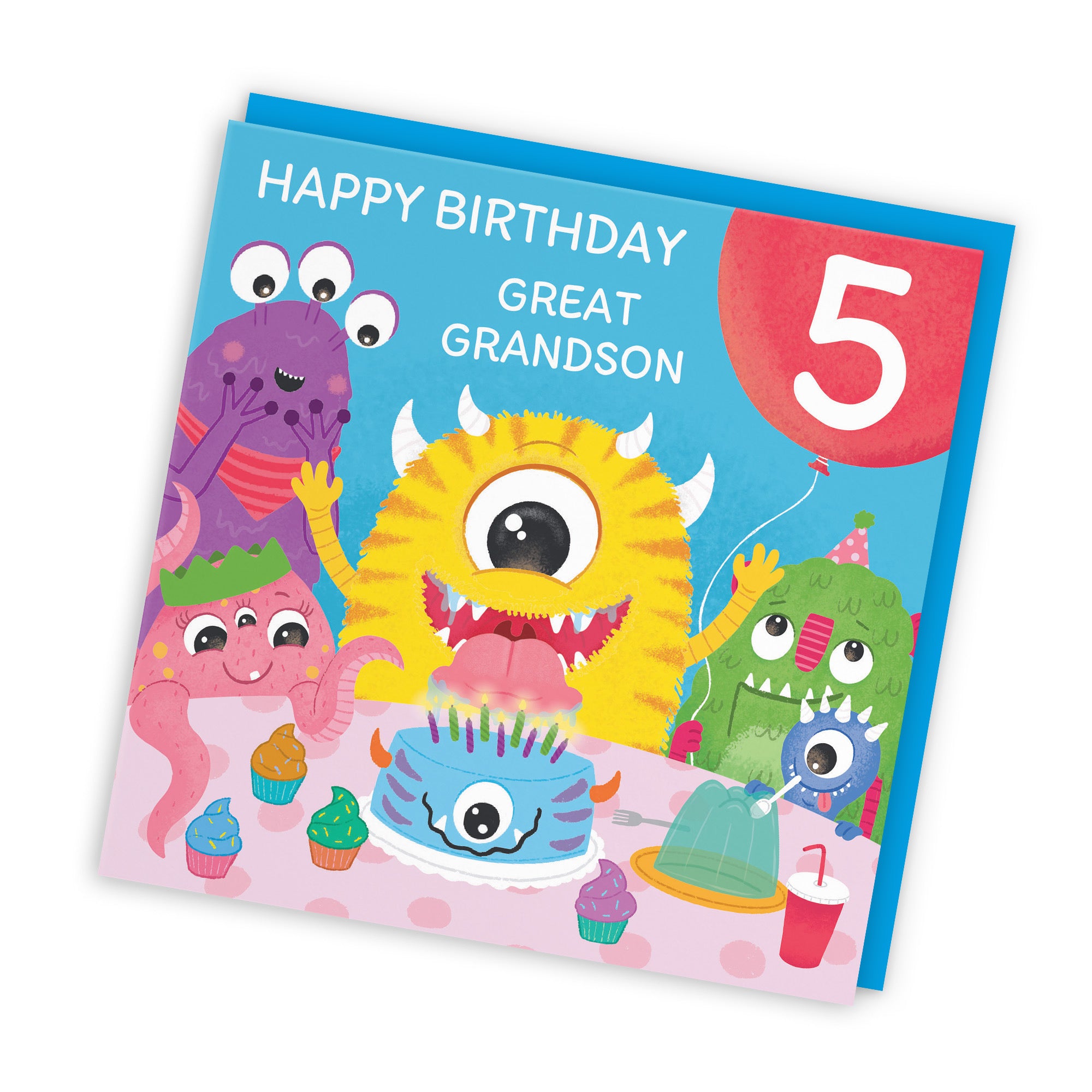 5th Great Grandson Monsters Party Kids Birthday Card Imagination - Default Title (LG02111)