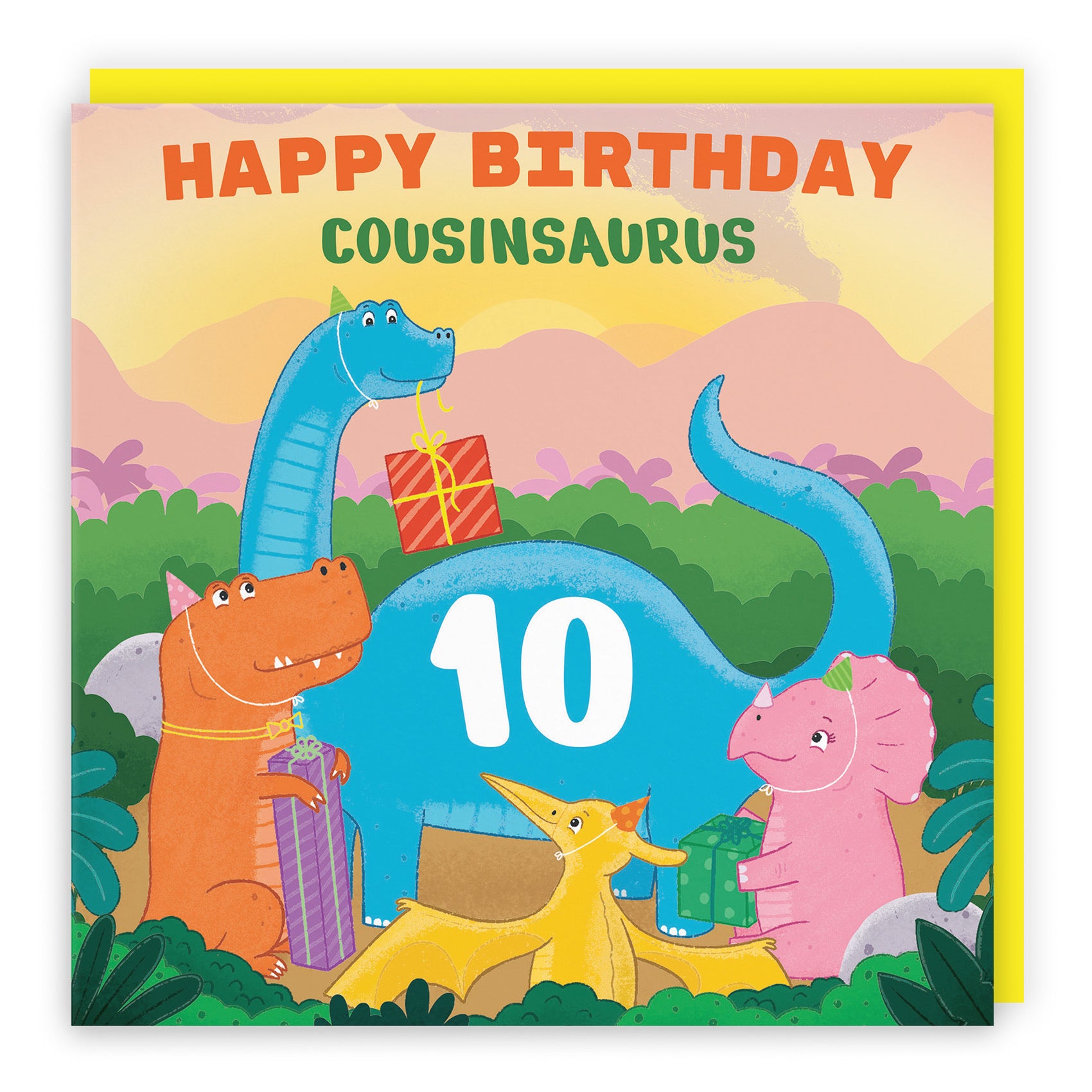 10th Cousin Boys / Girls Birthday Dinosaur Party Card Imagination - Default Title (LG02114)