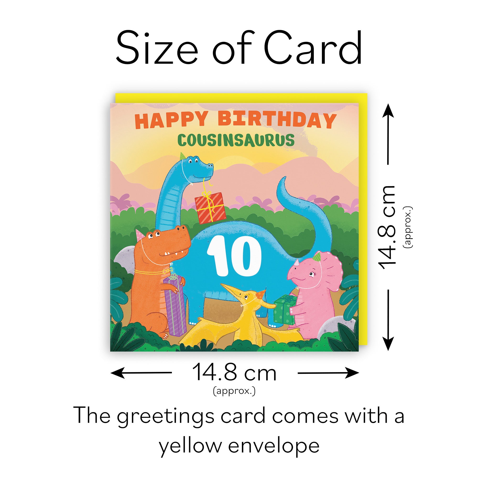 10th Cousin Boys / Girls Birthday Dinosaur Party Card Imagination - Default Title (LG02114)