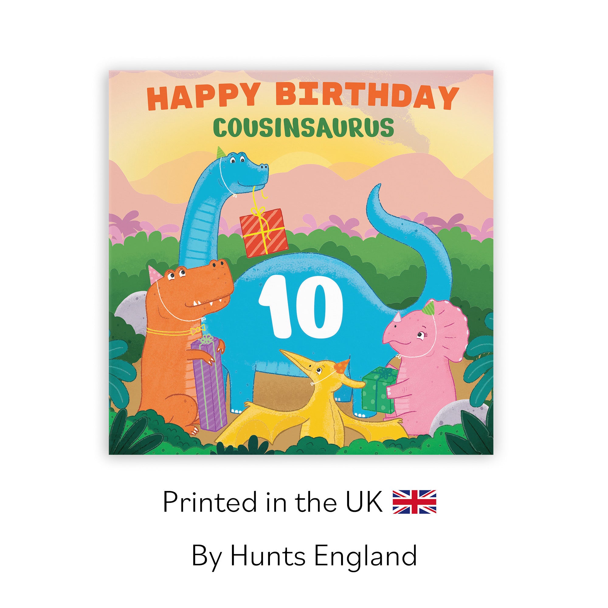 10th Cousin Boys / Girls Birthday Dinosaur Party Card Imagination - Default Title (LG02114)