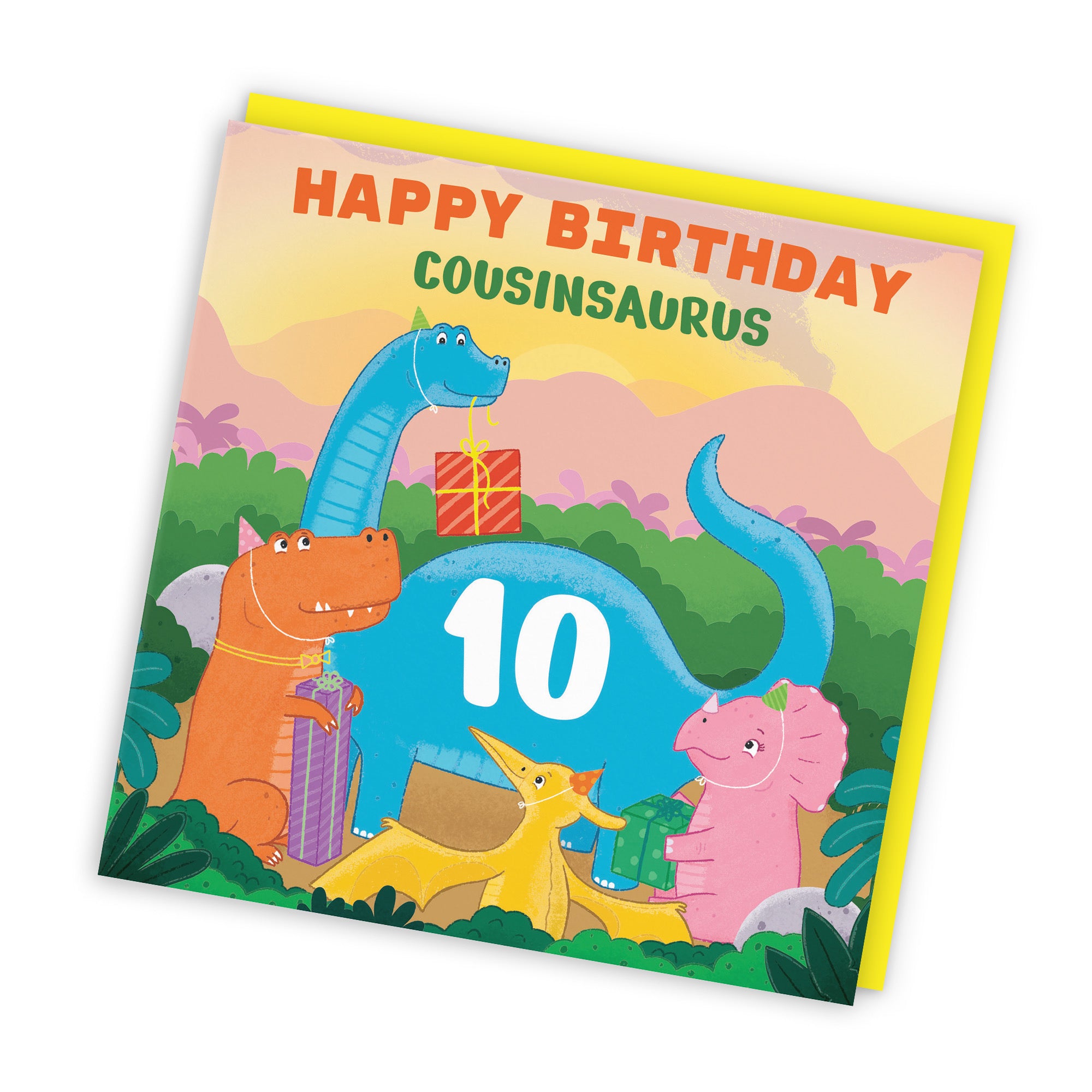 10th Cousin Boys / Girls Birthday Dinosaur Party Card Imagination - Default Title (LG02114)