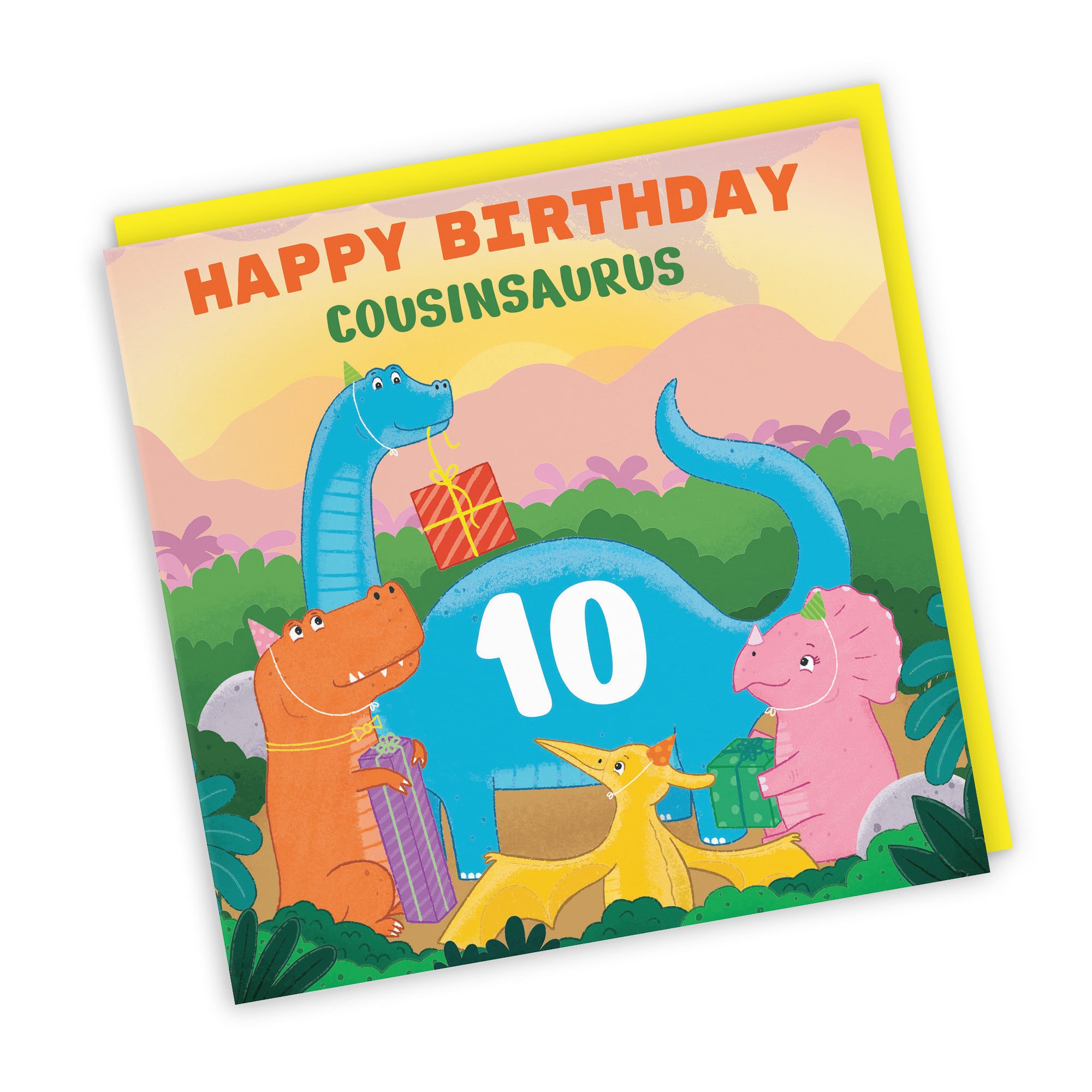 10th Cousin Boys / Girls Birthday Dinosaur Party Card Imagination - Default Title (LG02114)