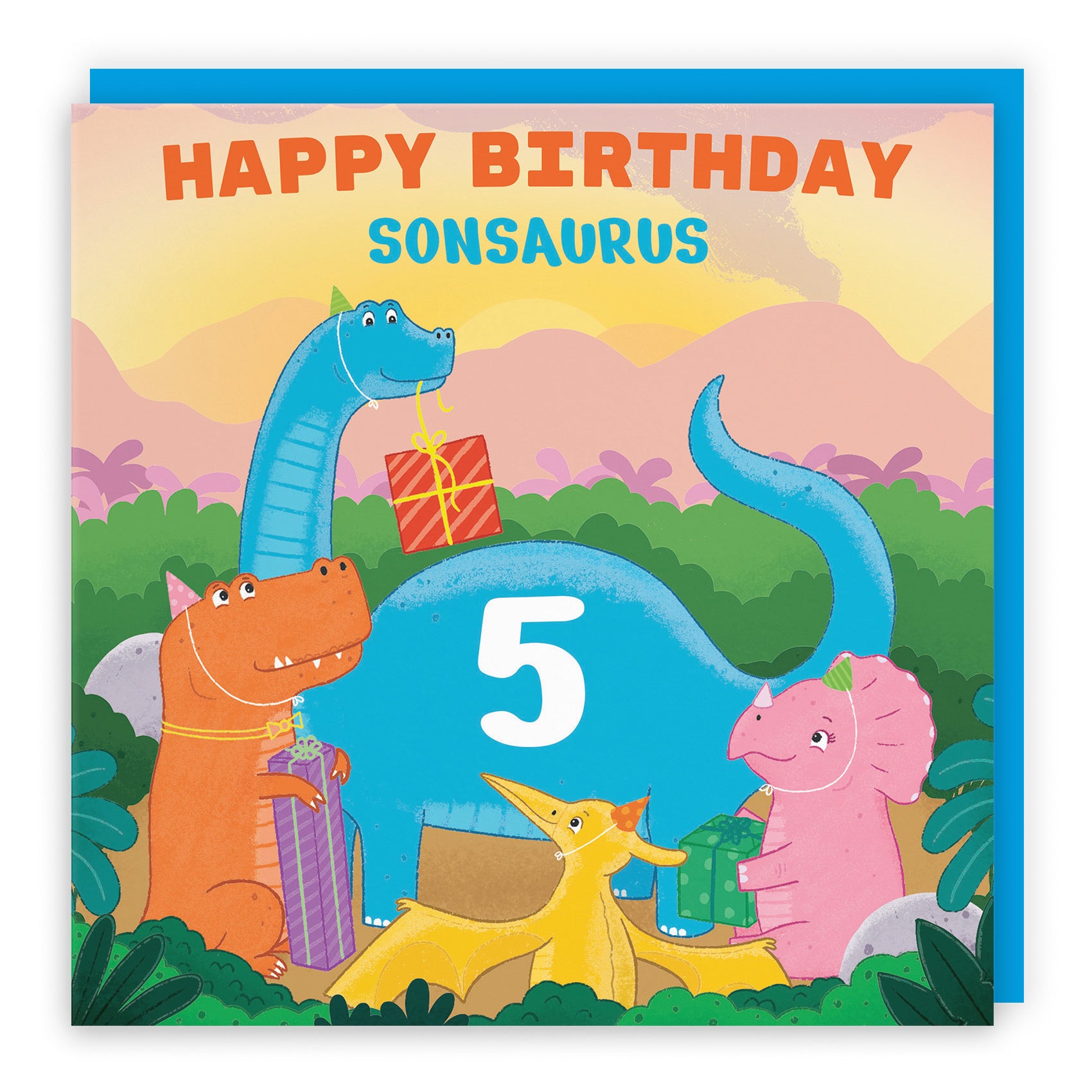 5th Son Birthday Dinosaur Party Card Imagination - Default Title (LG02116)