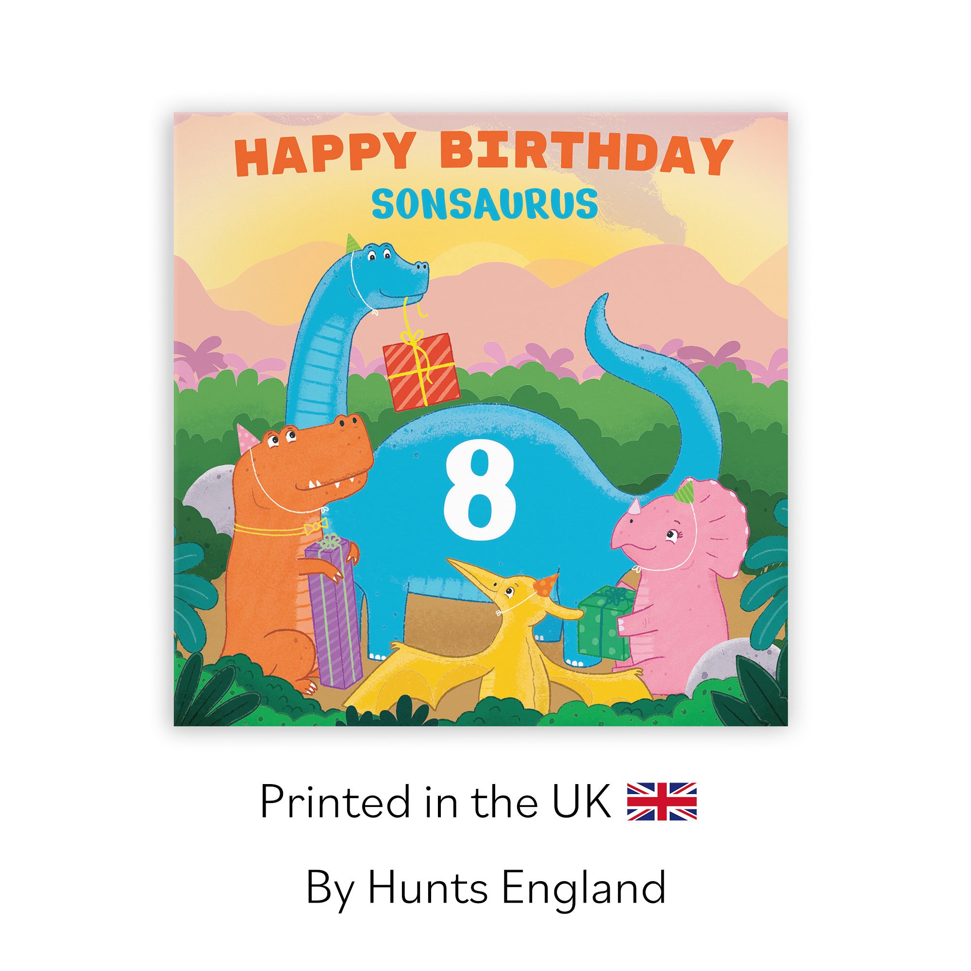 8th Son Birthday Dinosaur Party Card Imagination - Default Title (LG02117)