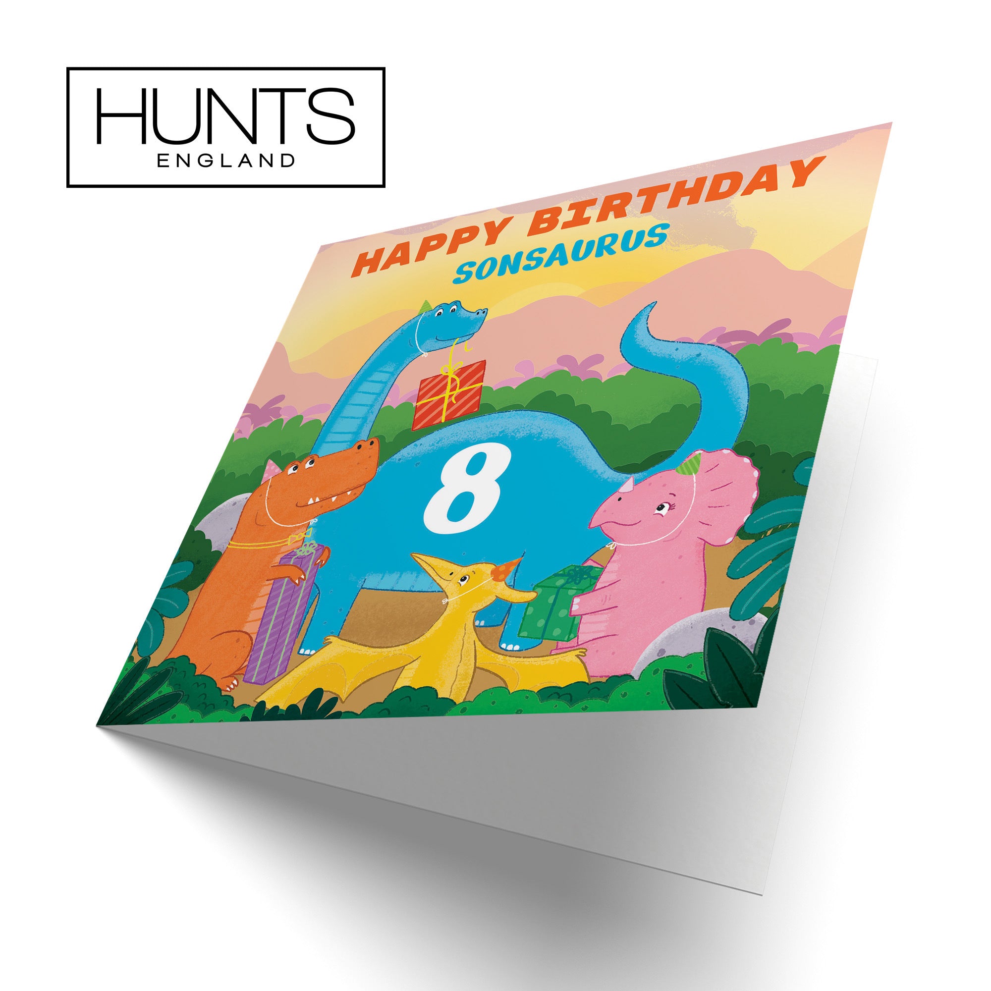 8th Son Birthday Dinosaur Party Card Imagination - Default Title (LG02117)