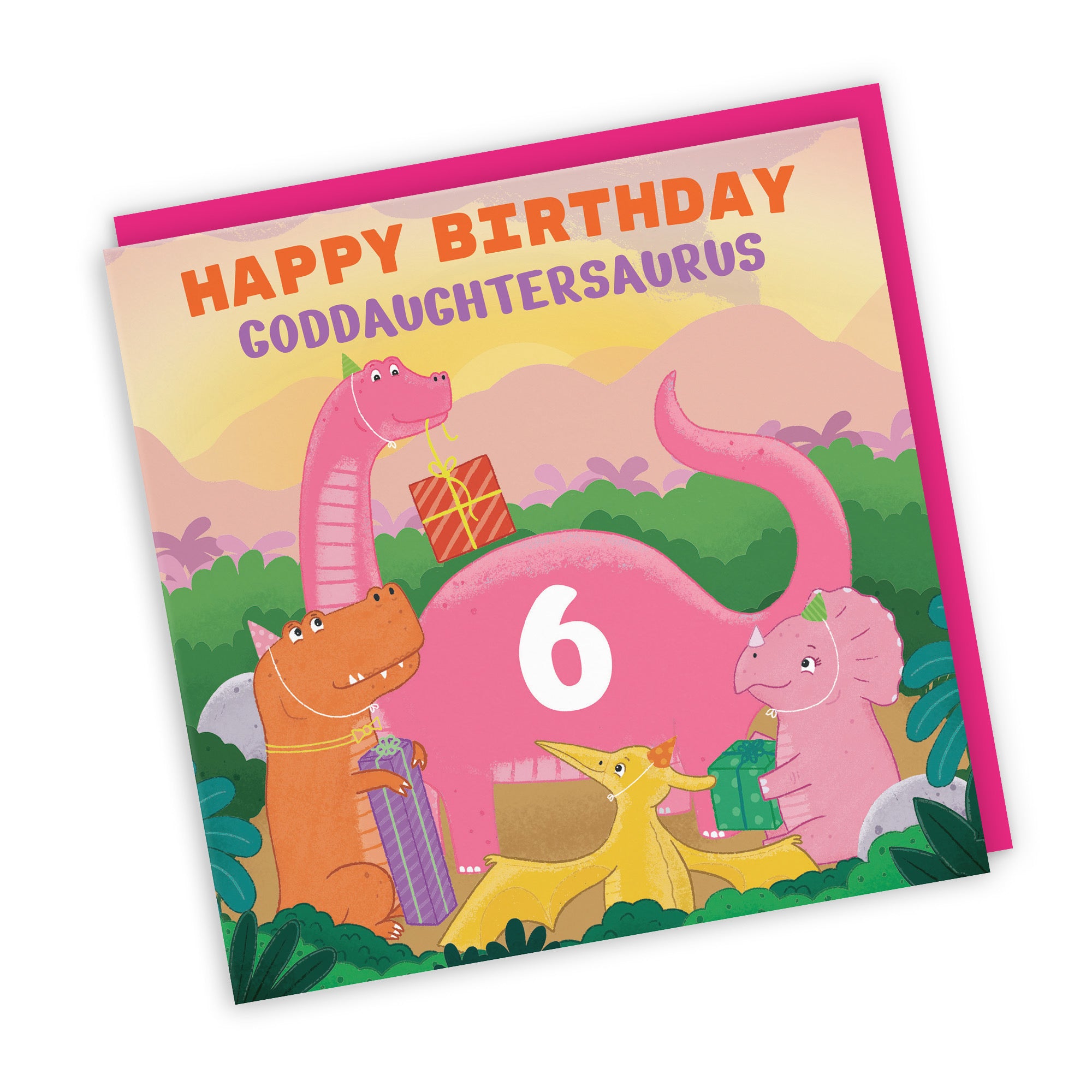 6th Goddaughter Birthday Dinosaur Party Card Imagination - Default Title (LG02119)