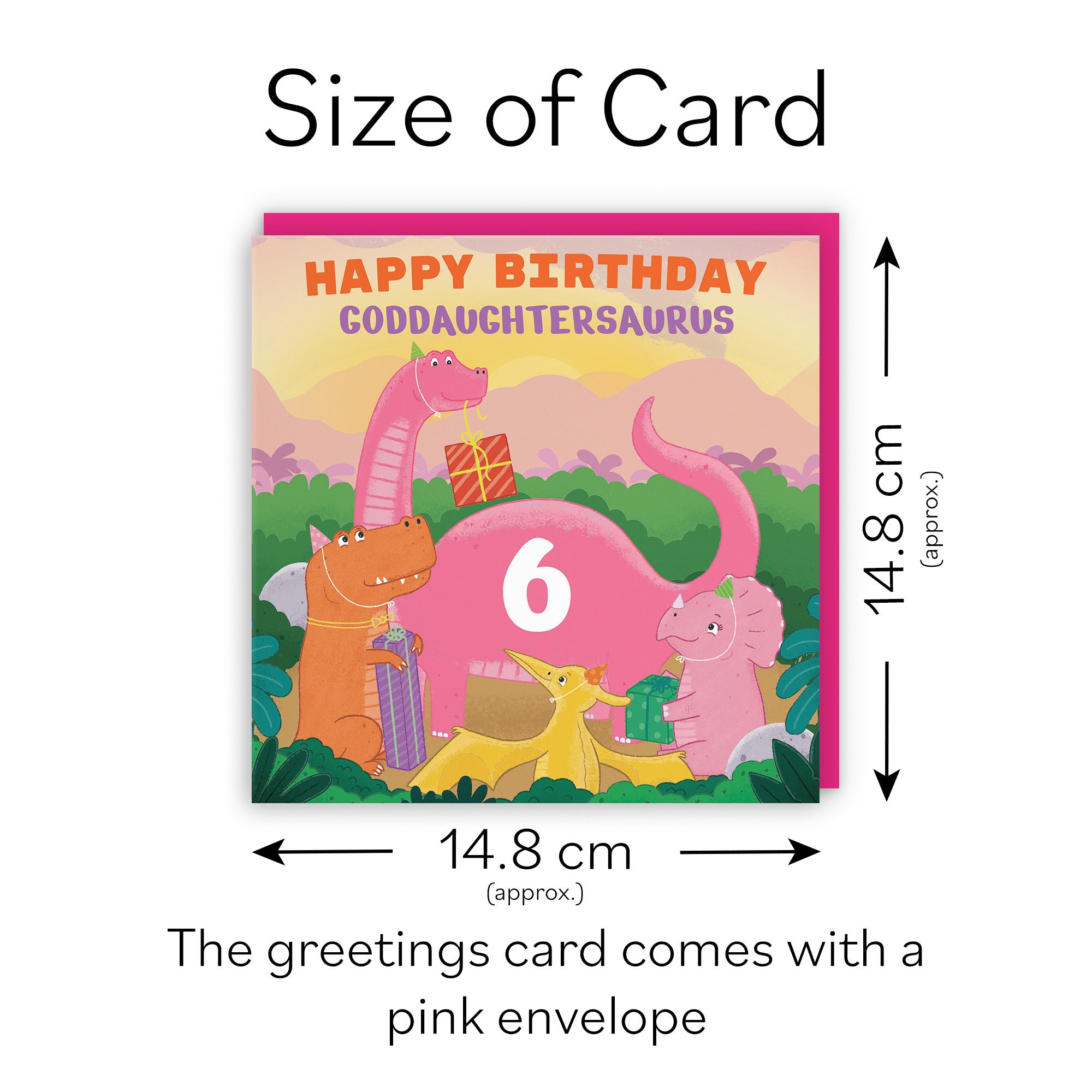 6th Goddaughter Birthday Dinosaur Party Card Imagination - Default Title (LG02119)