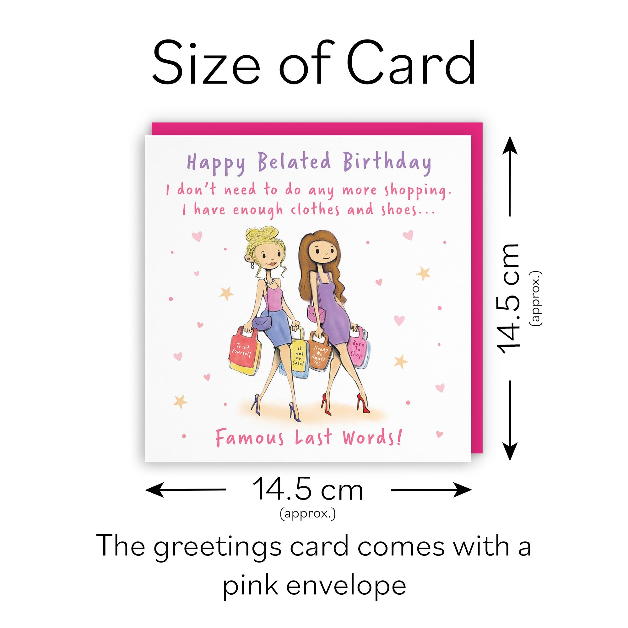Women's Belated Birthday Card Shopping Silly Squiggles - Default Title (RH00003)
