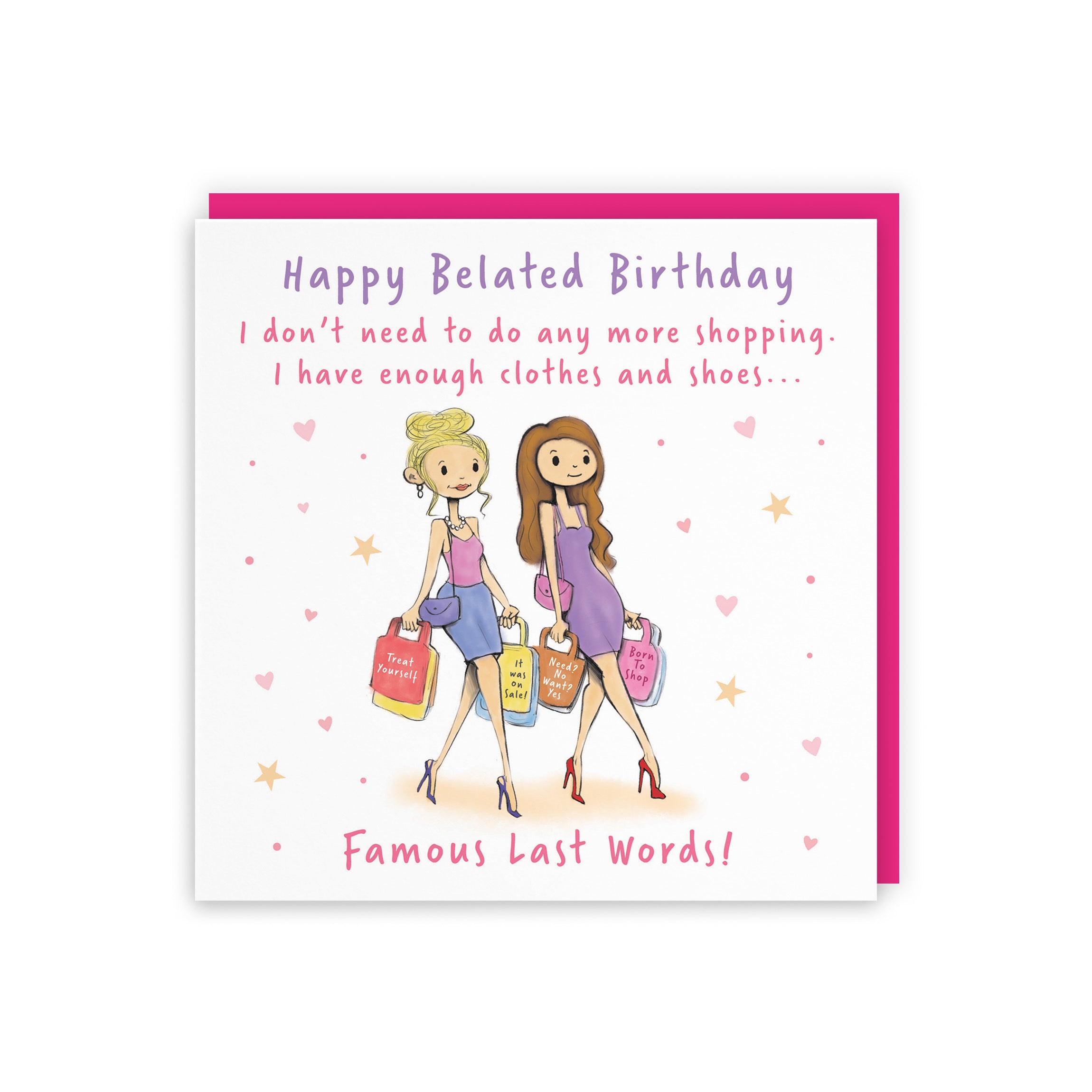 Women's Belated Birthday Card Shopping Silly Squiggles - Default Title (RH00003)