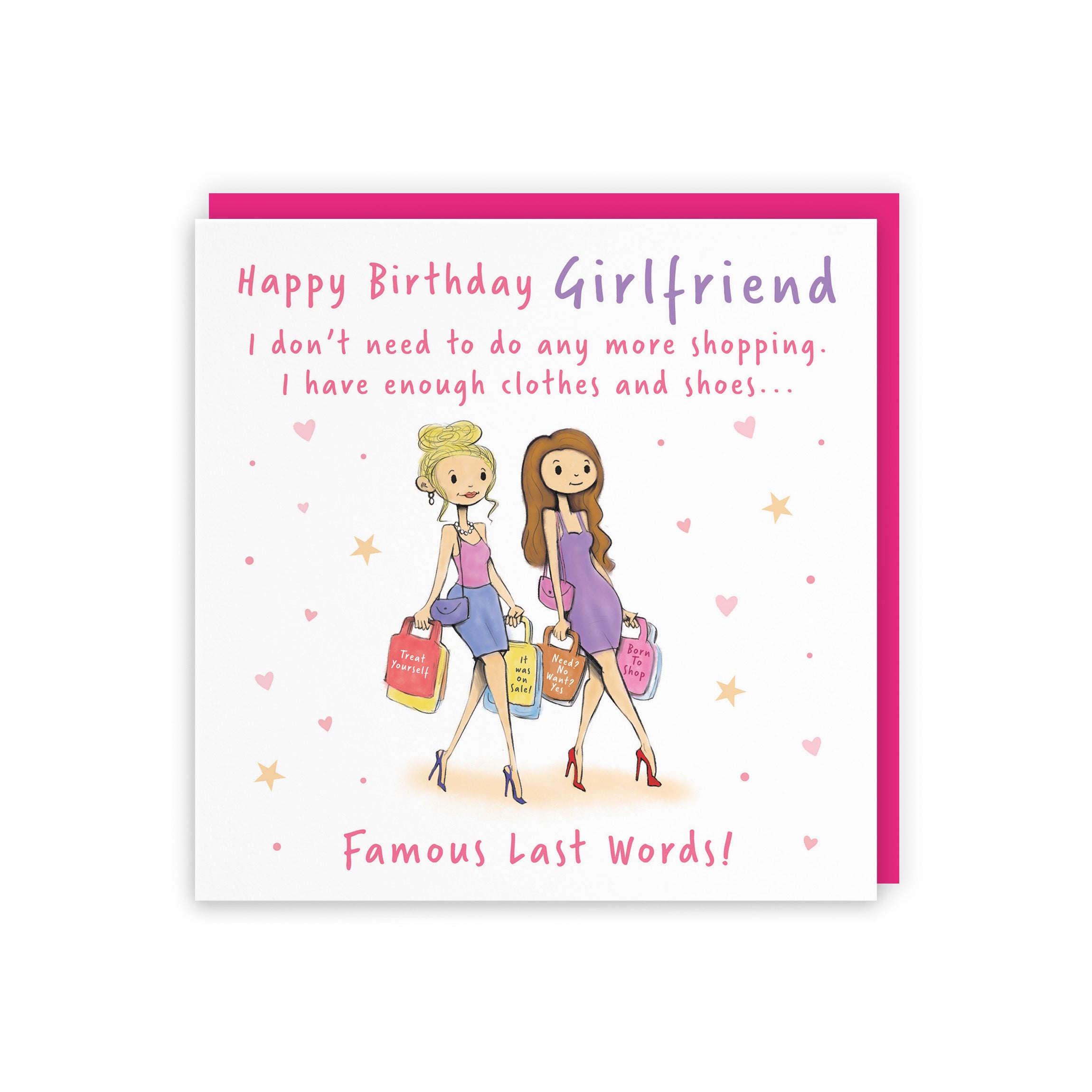 Girlfriend Birthday Card Shopping Silly Squiggles - Default Title (RH00016)