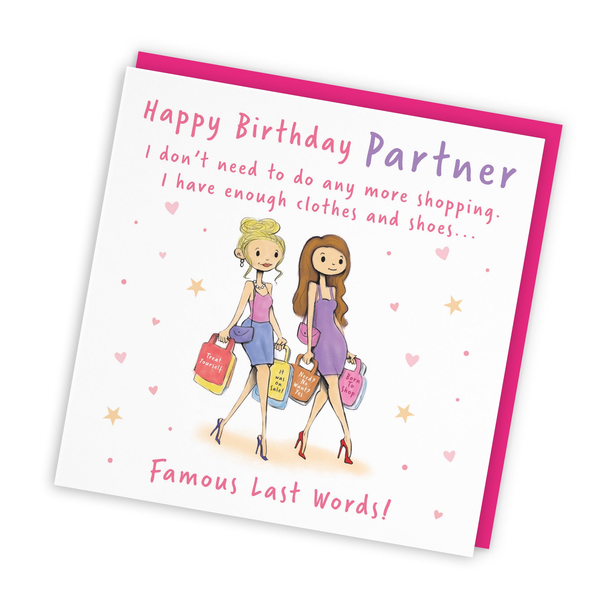 Female Partner Birthday Card Shopping Silly Squiggles - Default Title (RH00025)