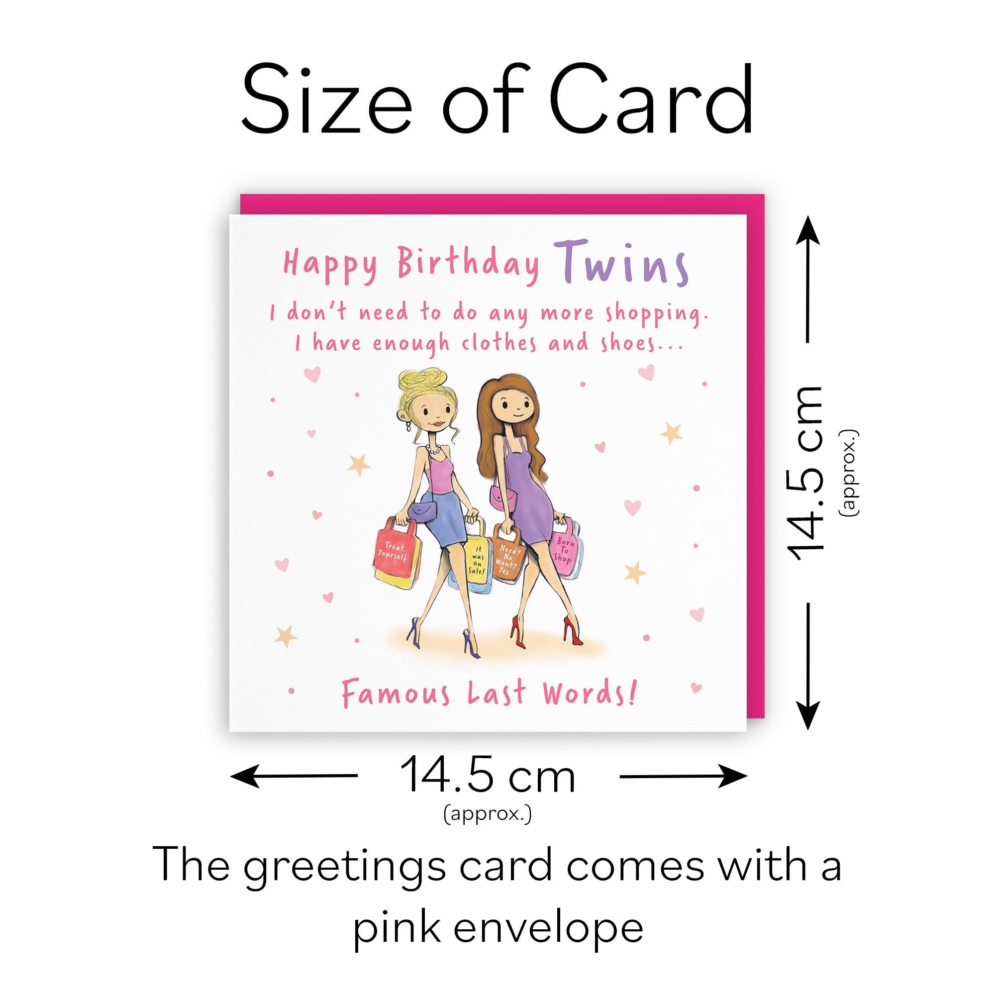 Female Twins Birthday Card Shopping Silly Squiggles - Default Title (RH00034)