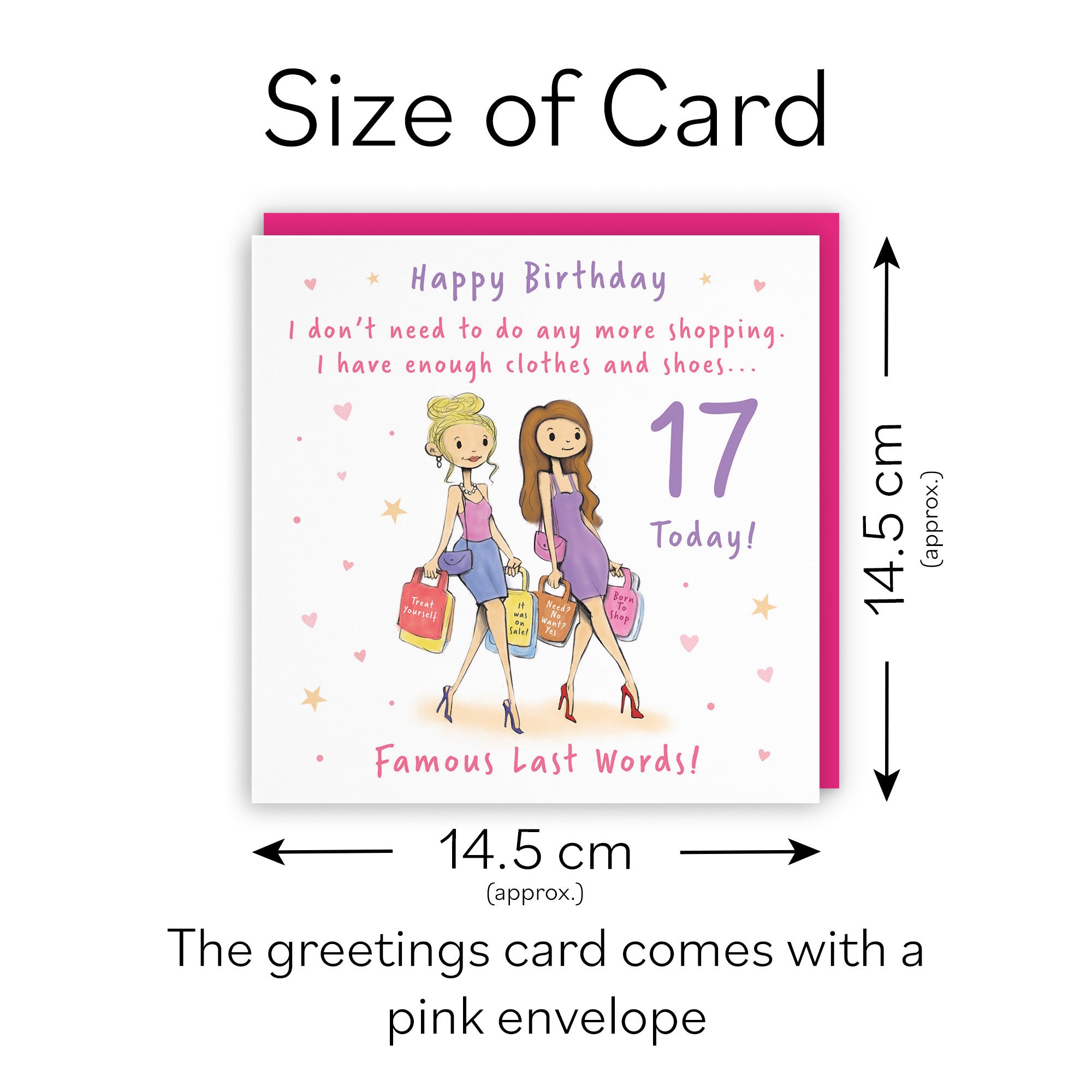 Girls 17th Birthday Card Shopping Silly Squiggles - Default Title (RH00036)