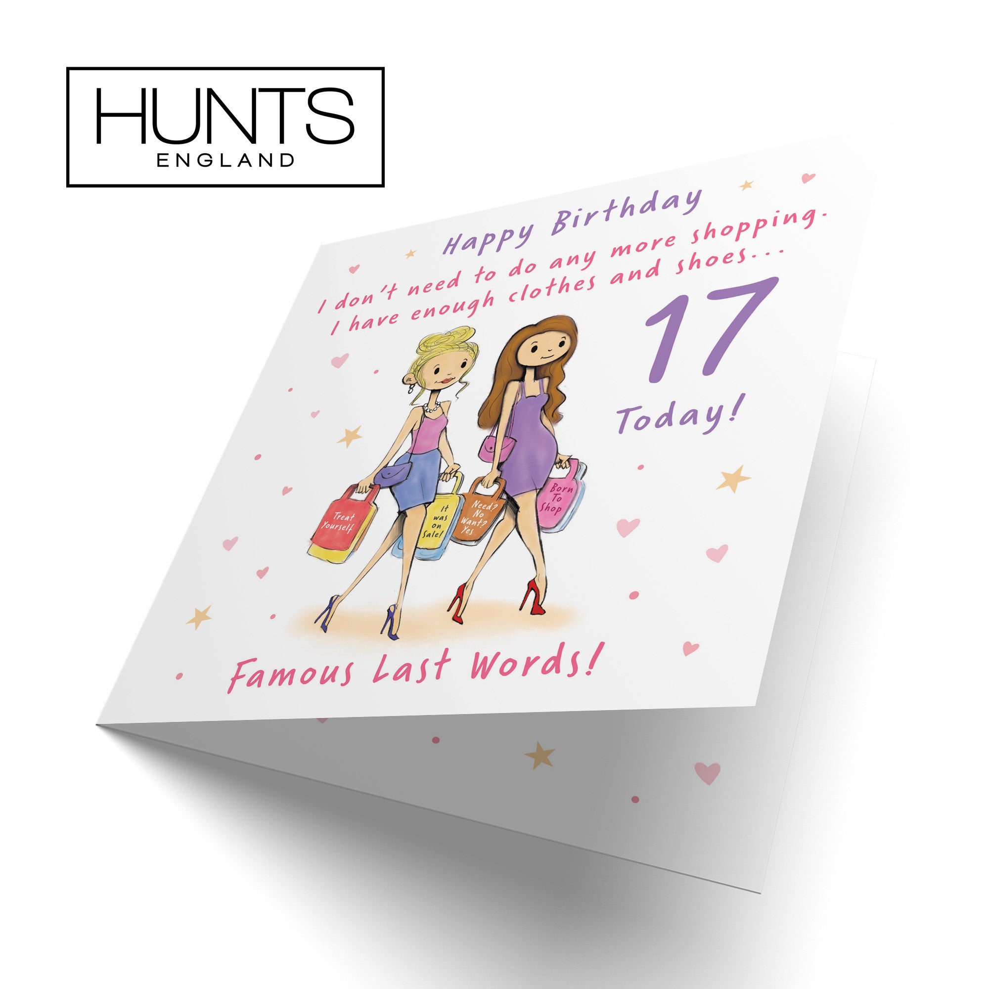 Girls 17th Birthday Card Shopping Silly Squiggles - Default Title (RH00036)