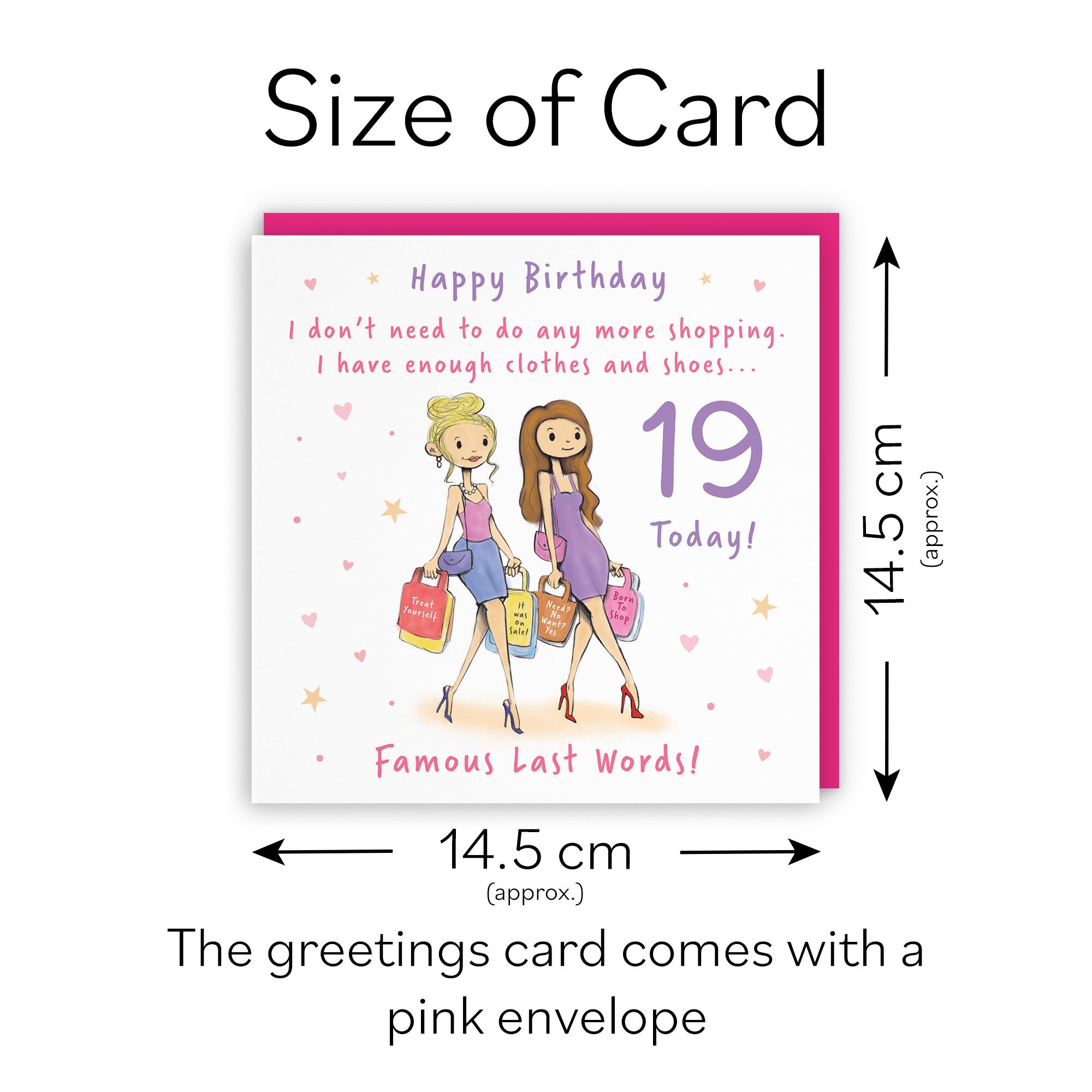 Women's 19th Birthday Card Shopping Silly Squiggles - Default Title (RH00038)